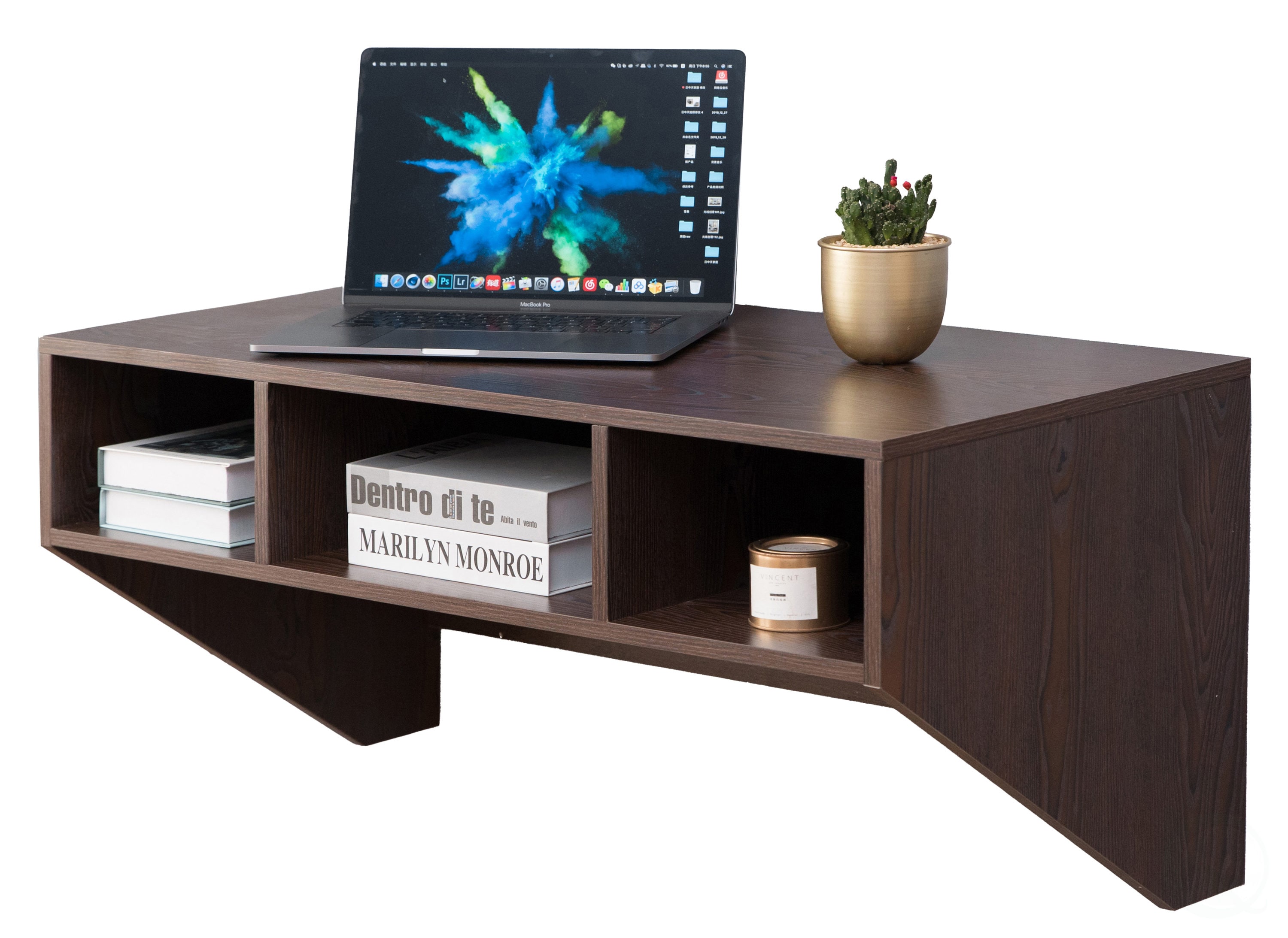 Basicwise QI003675B 35.5-in Brown Modern/Contemporary Computer Desk