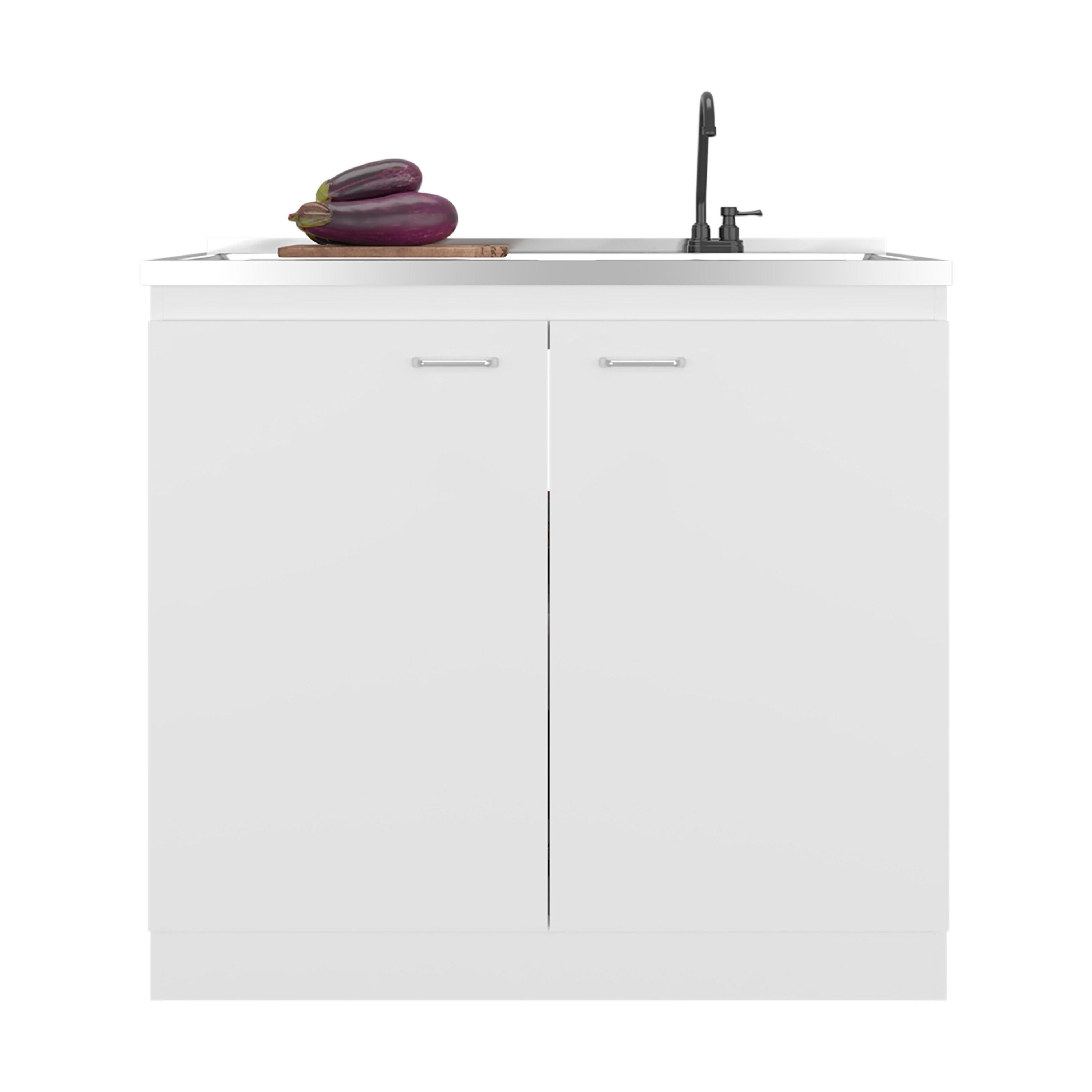 LOVMOR 20.5-in x 39.3-in White Freestanding Utility Sink with