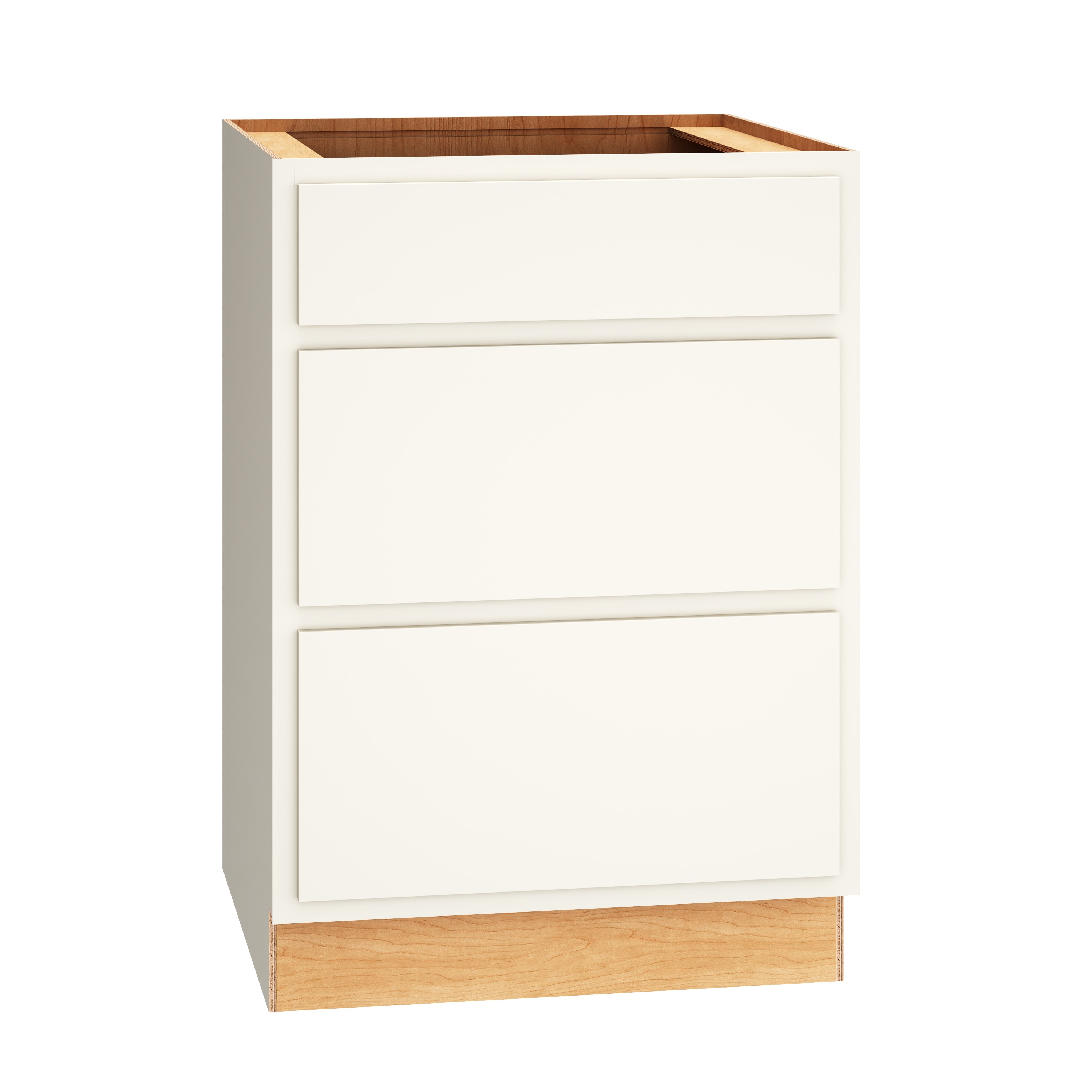 Diamond Express 321 3DB24 Jamestown 24-in W x 34.5-in H x 24-in D White Partial Overlay 3 -Drawers Drawer Base Fully assembled Plywood Cabinet (Recessed Panel Shaker)