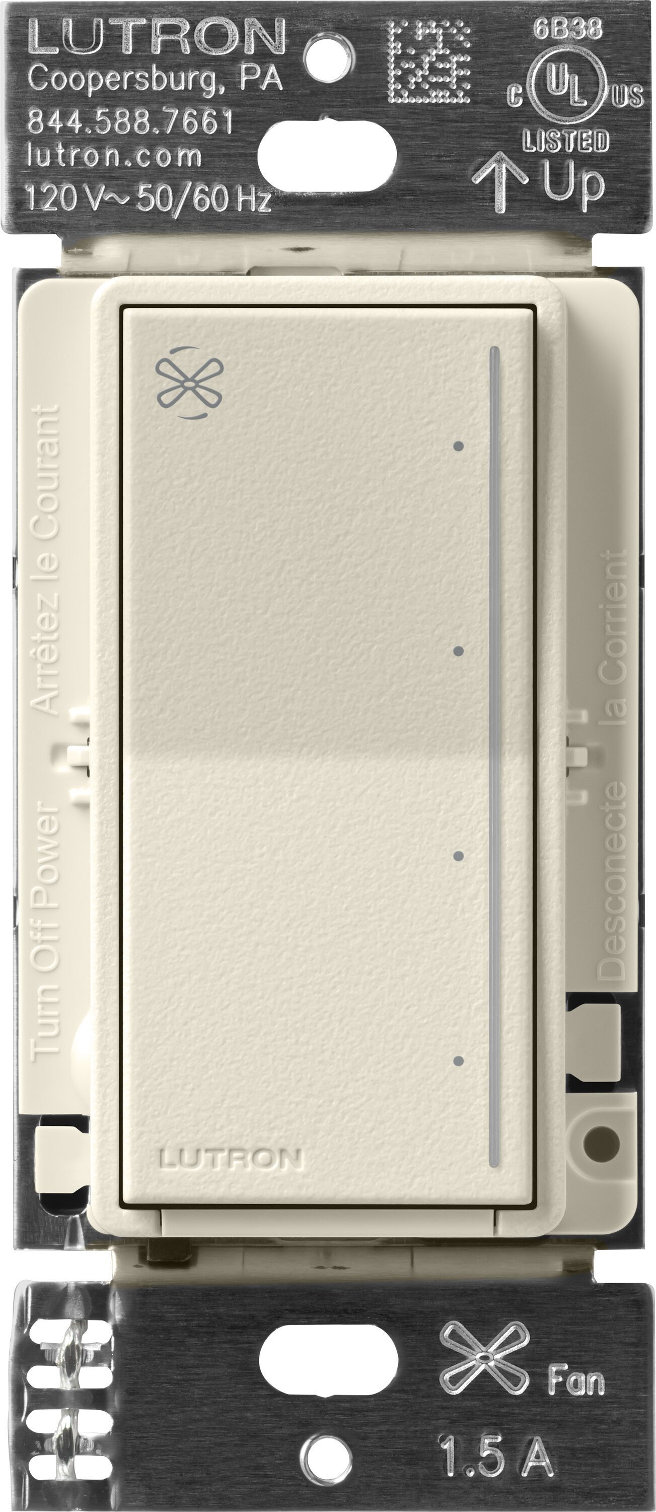 Lutron ST-FSQ-N-PM Sunnata Fan Control 1.5 -Amp 4-speed Touch Fan Control Pumice