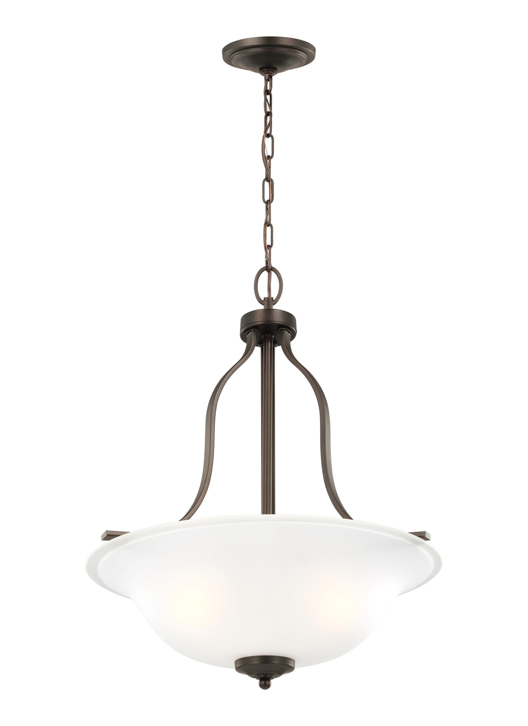 Emmons Bronze Satin Etched Glass 3-Light Pendant