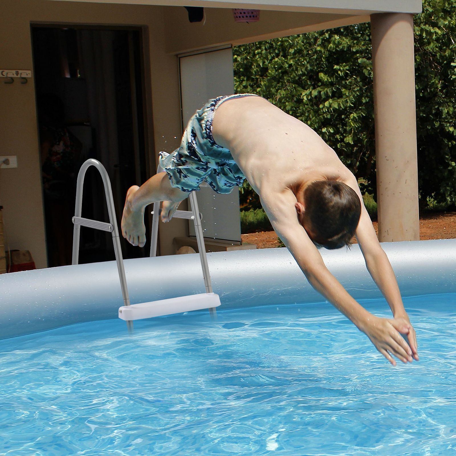 JUSHUA MT-7RZE68 Above-Ground-Pool-Lad-Steps - View #2