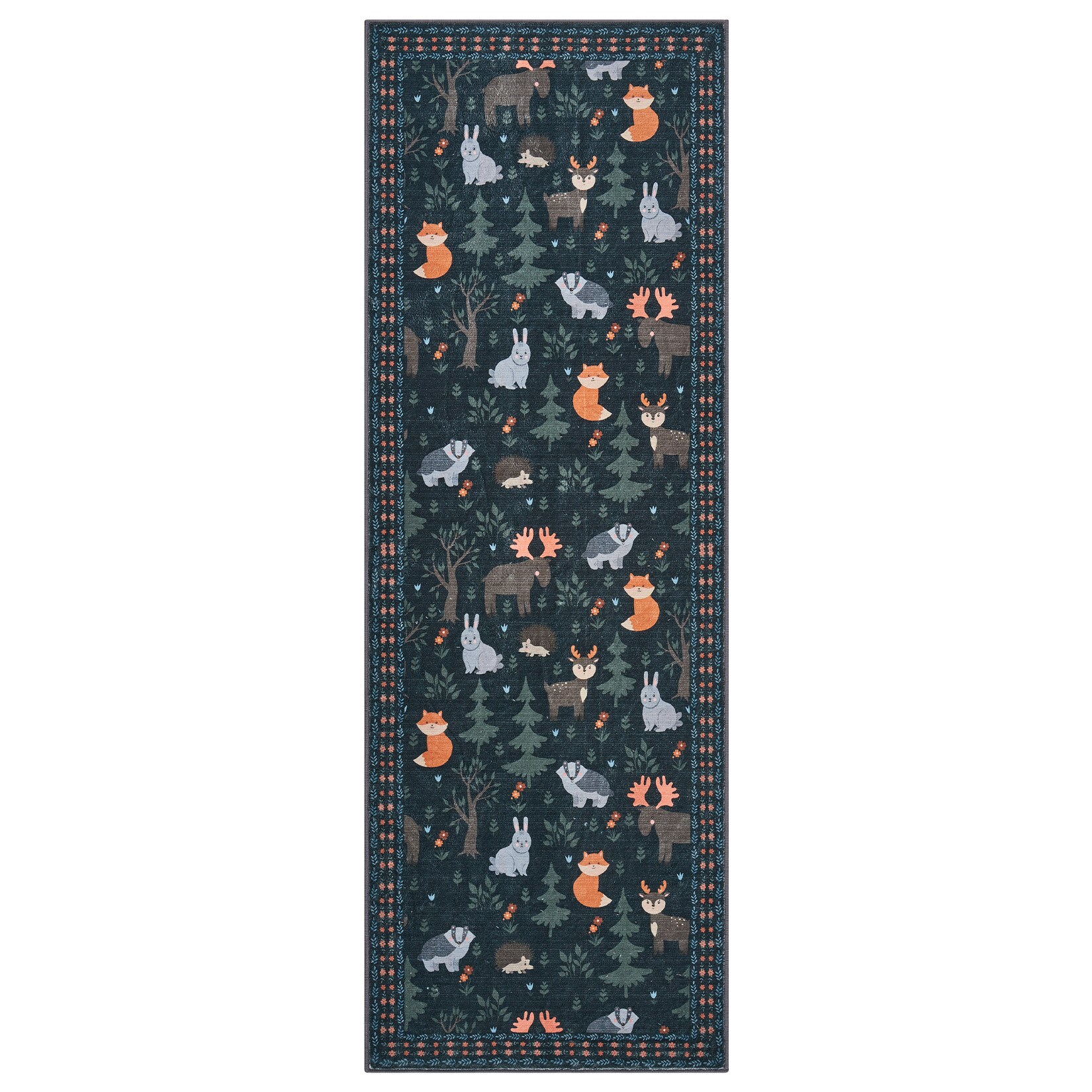 Garvee Boho Rugs Washable Area Rug Ultra-Thin Traditional Floral Carpet ...