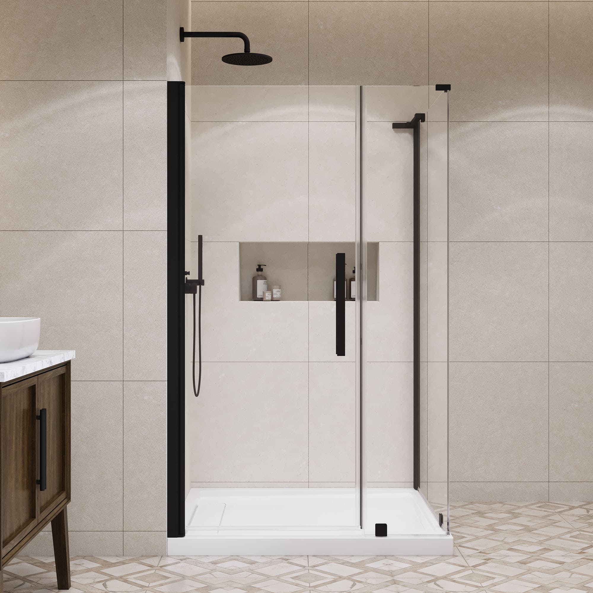 OVE Decors 15SKS-PASA48-BLK Alcove-Shower-Kit - View #3