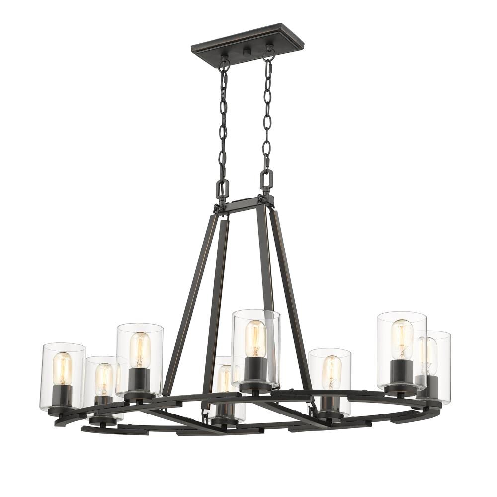 Golden Lighting Monroe 8-light Black Transitional Clear Glass Linear 