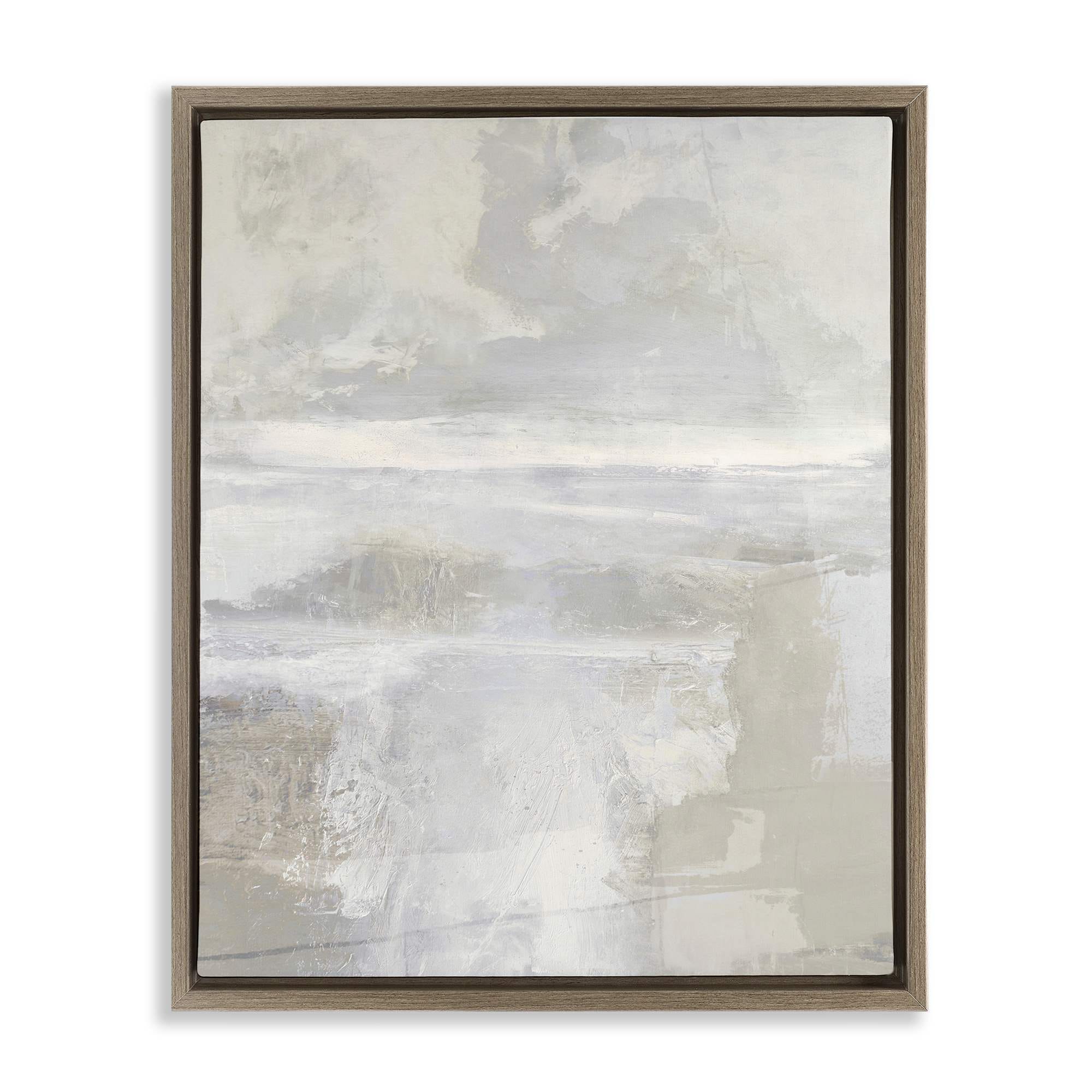 Stupell Industries BS-539-FFE-24X30 Muted Beige and Grey Brown Framed Floater Canvas Wall Art By Rachel Springer 25 x 31