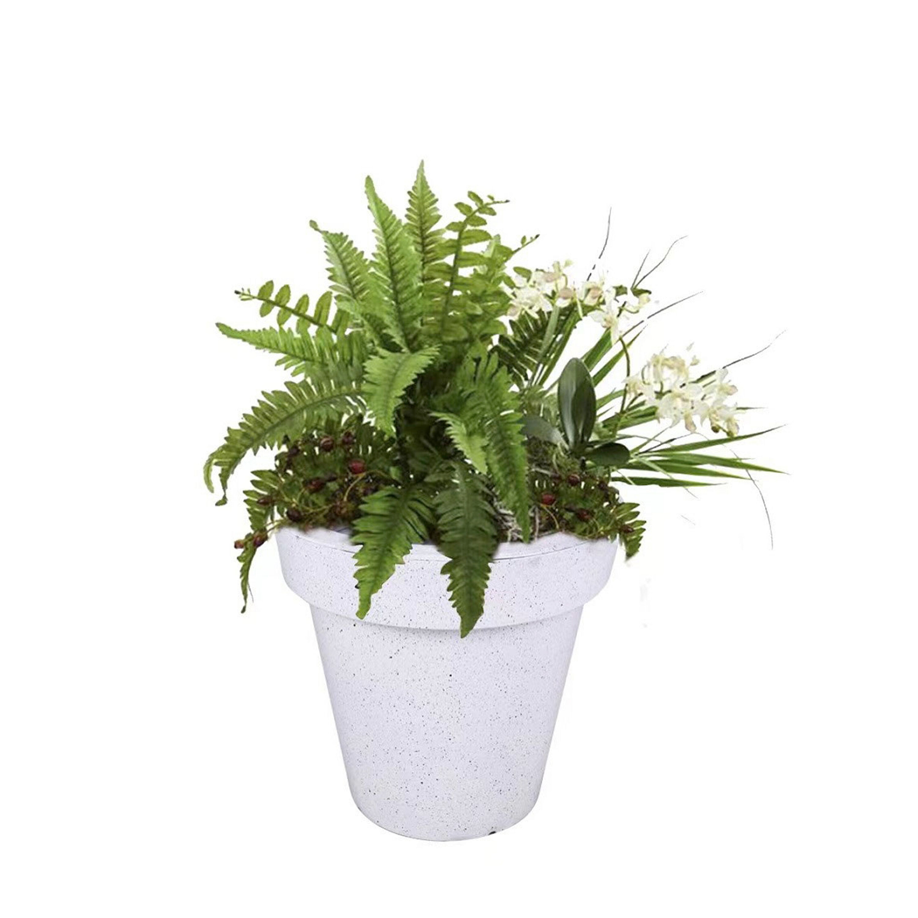 Evergreen 56391PHWT 15.75-Inches W Medium White Plastic Indoor/Outdoor Planter with Drainage Holes