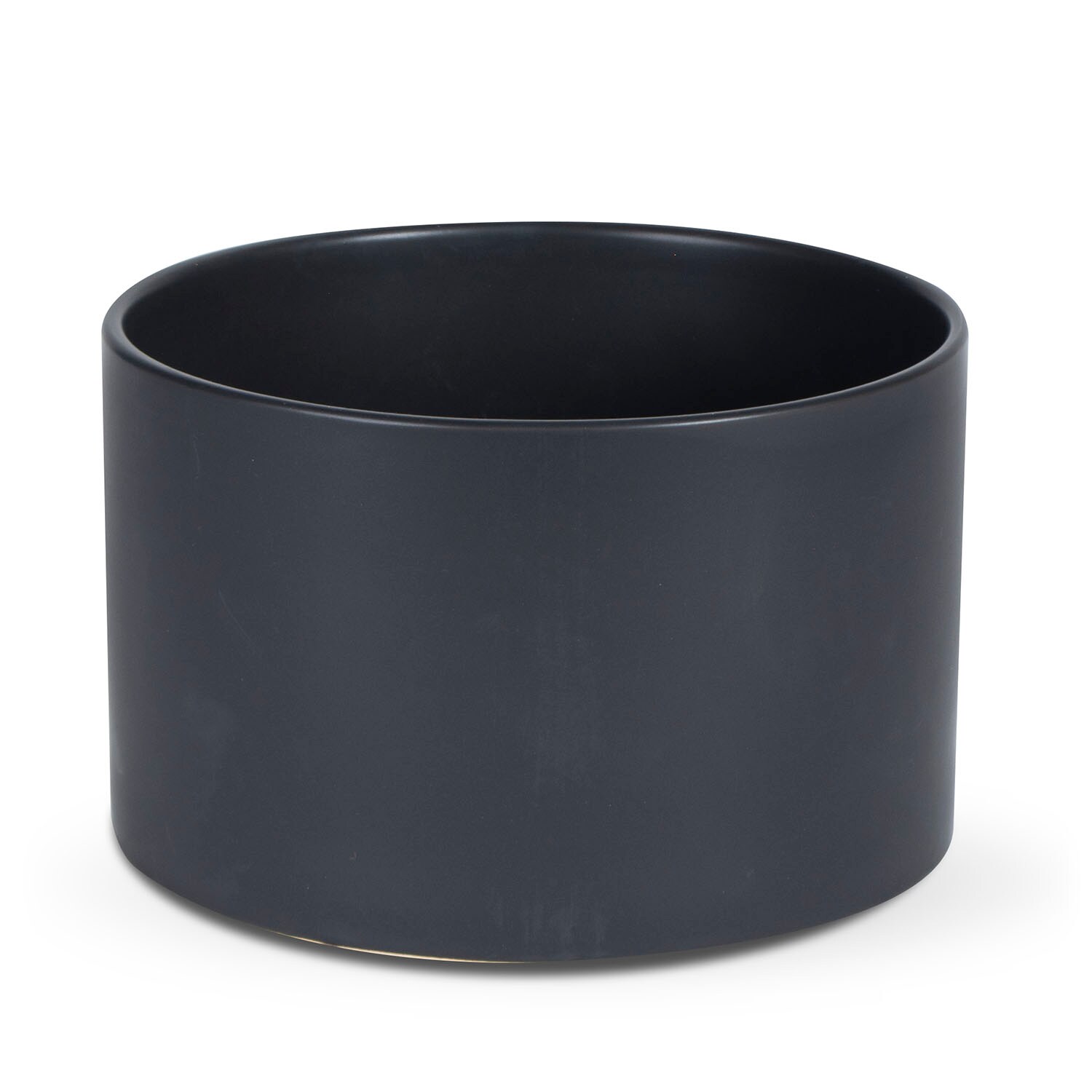 Vasesource CR508BL Round 8.0-Inches W Medium Black Ceramic Indoor/Outdoor Planter