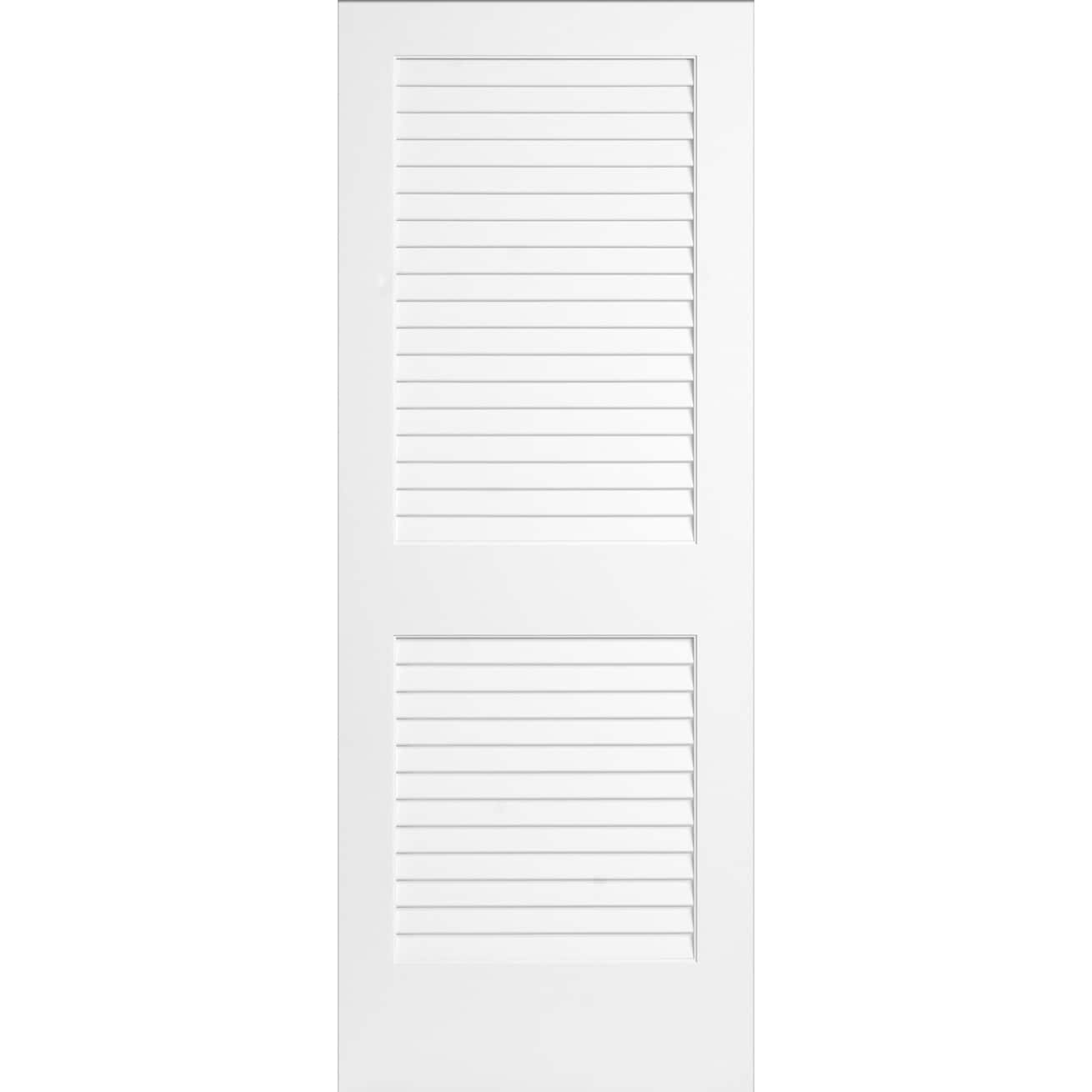 RELIABILT LO690035 Plantation 36-in x 80-in Primed Louver Smooth Primed Pine Wood Slab Door