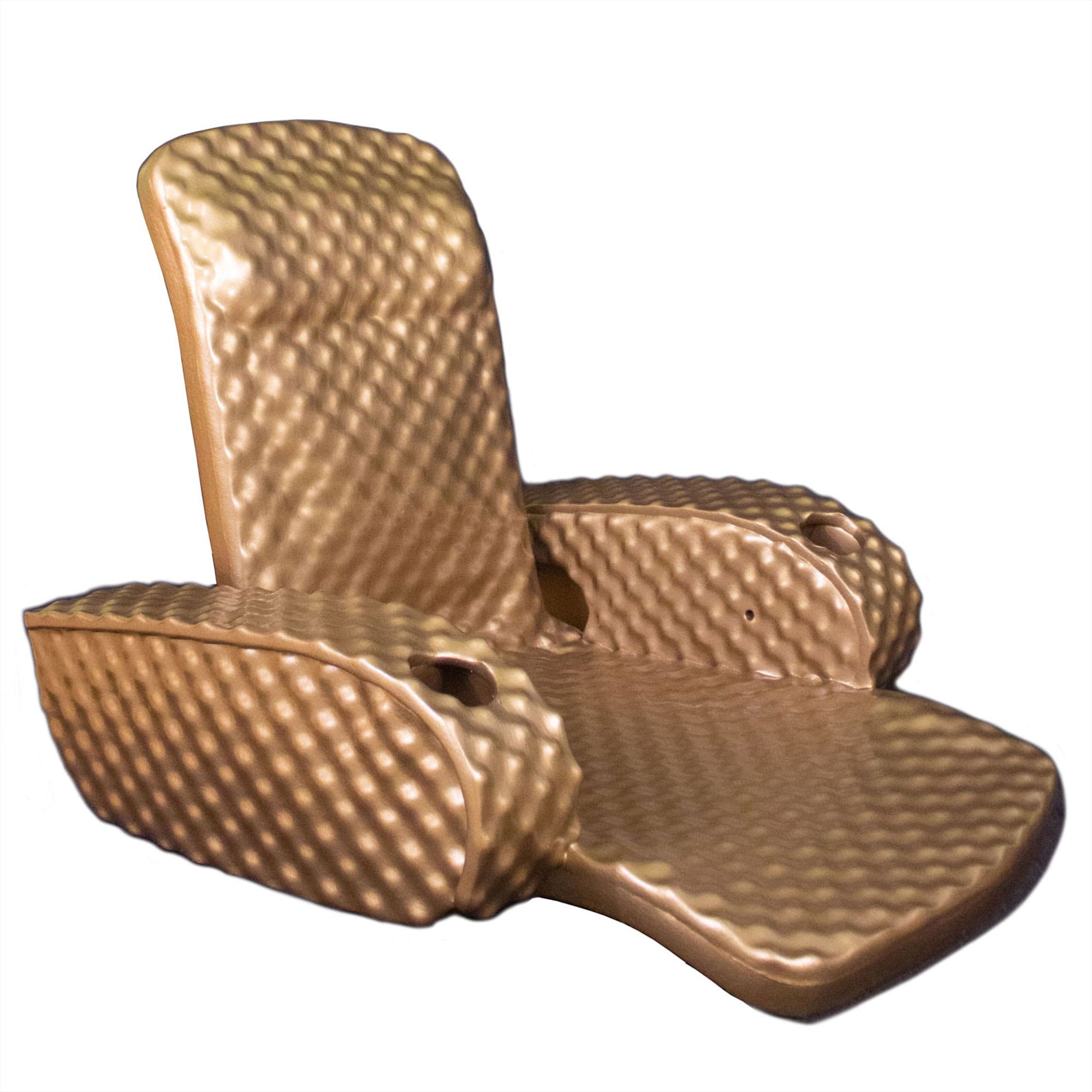 TRC Recreation 222181 Folding Baja Chair Foam Swimming Pool Float Portable Super Soft Floating Lounger with 2 Cup Holders for Beach Essentials Bronze
