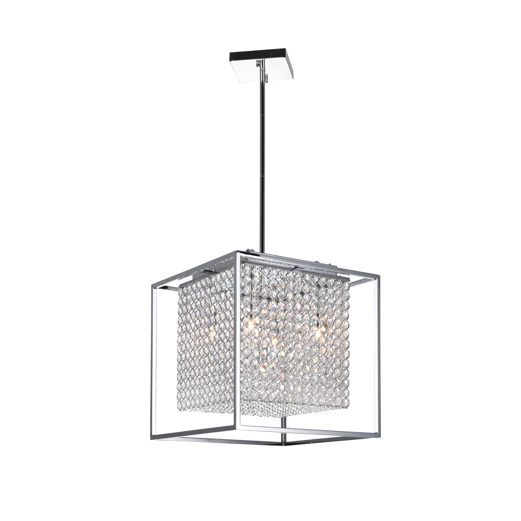 CWI Lighting QS8381P14C-S Cube 5 -Light Chrome Modern/contemporary For Use in Bathrooms, Bedrooms, Dining Rooms, Foyers, Kitchens, Living Rooms Chandelier