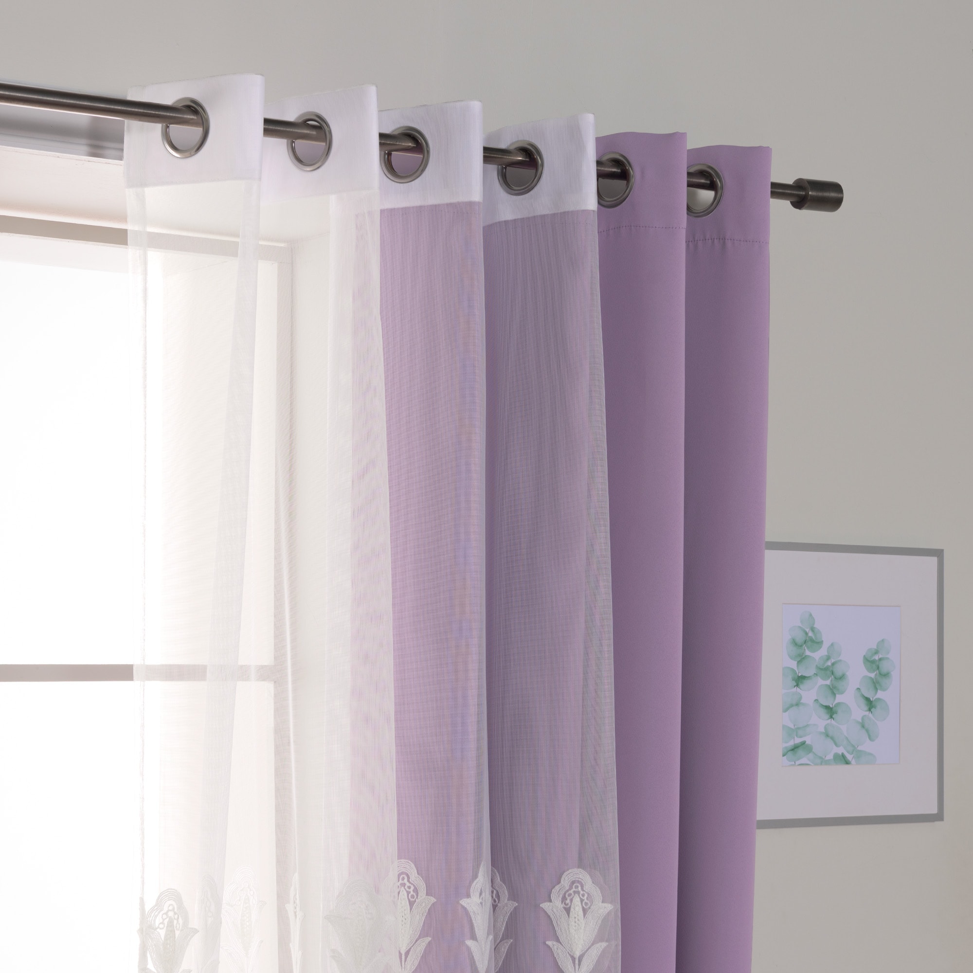 Best Home Fashion MM-TULIP-96-LAVENDER curtains - View #4
