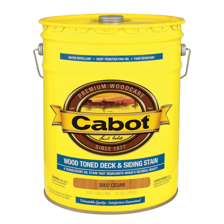 Cabot 140.0003002.008 Pre-tinted Cedar Transparent Exterior Wood Stain and Sealer (5-Gallon)