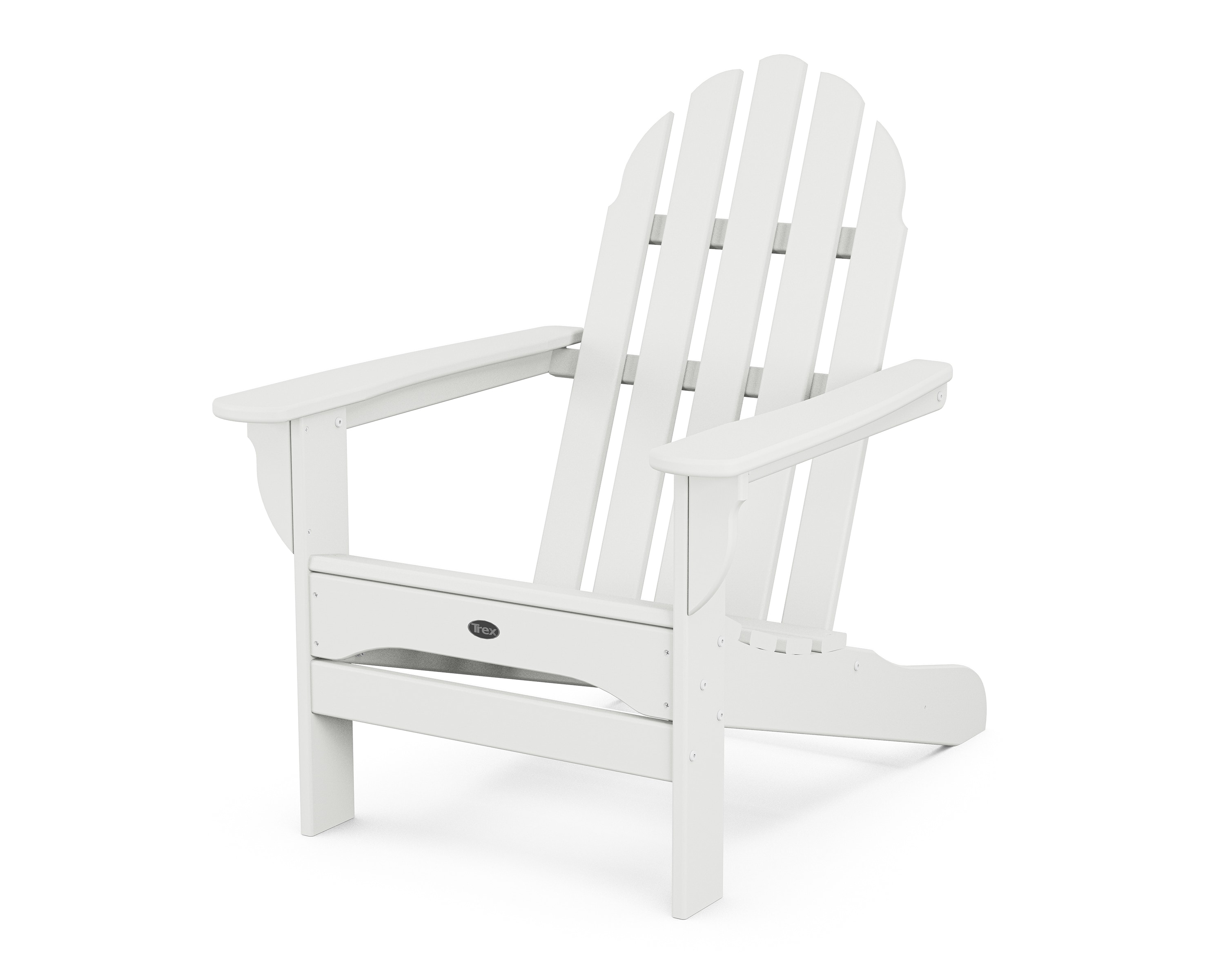Trex Outdoor Furniture TXAD4031CW Adirondack Classic White HDPE Frame Stationary Adirondack Chair with Slat Seat