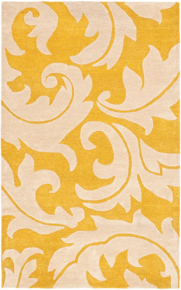 Safavieh SOH841A-5 Soho Lierre 5 x 8 (ft) Tufted Synthetic Gold/Ivory Rectangular Indoor Floral/Botanical Farmhouse/Cottage Area rug