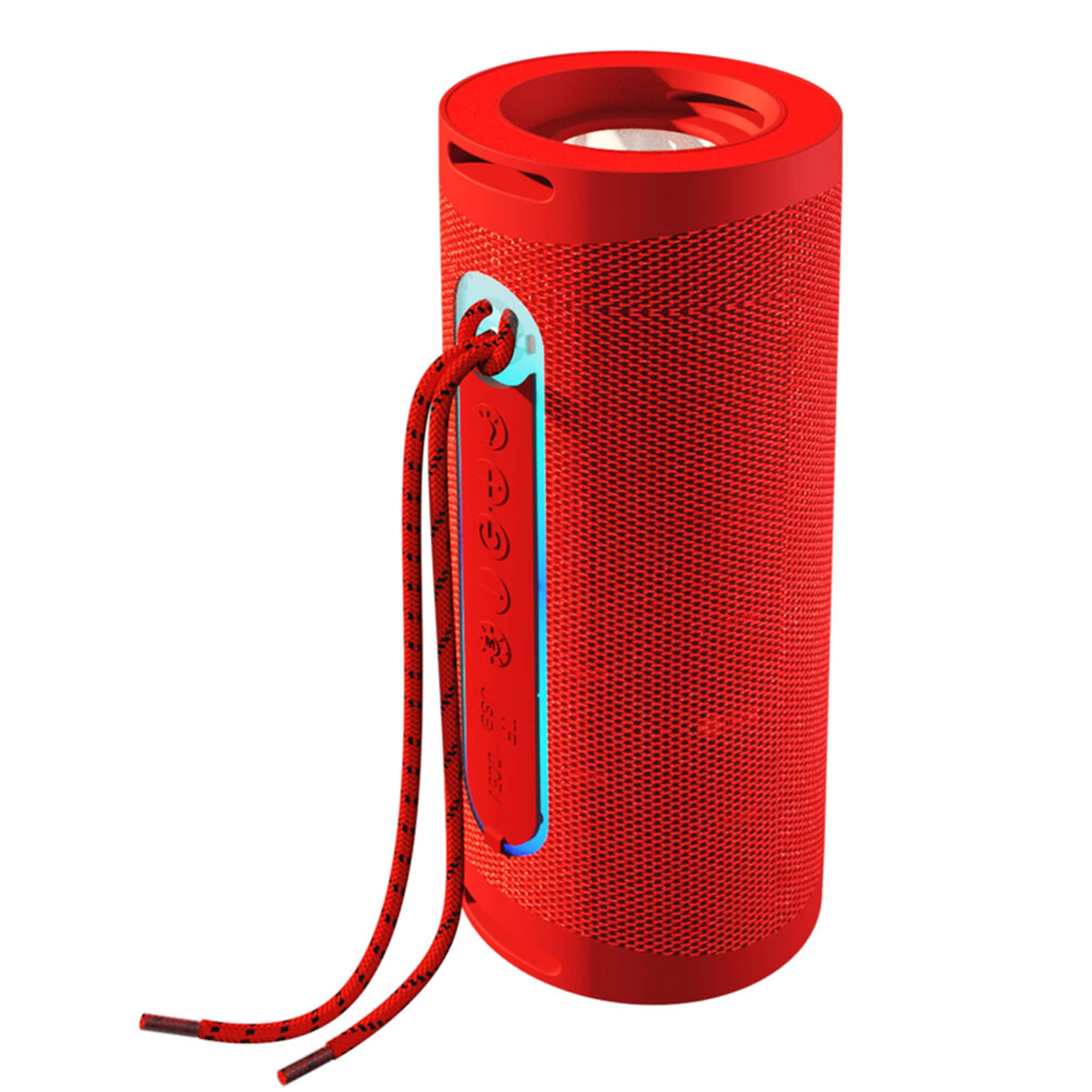 Supersonic Super Sonic Bass Lux Bluetooth Portable Speaker With LED Flashlight in Red