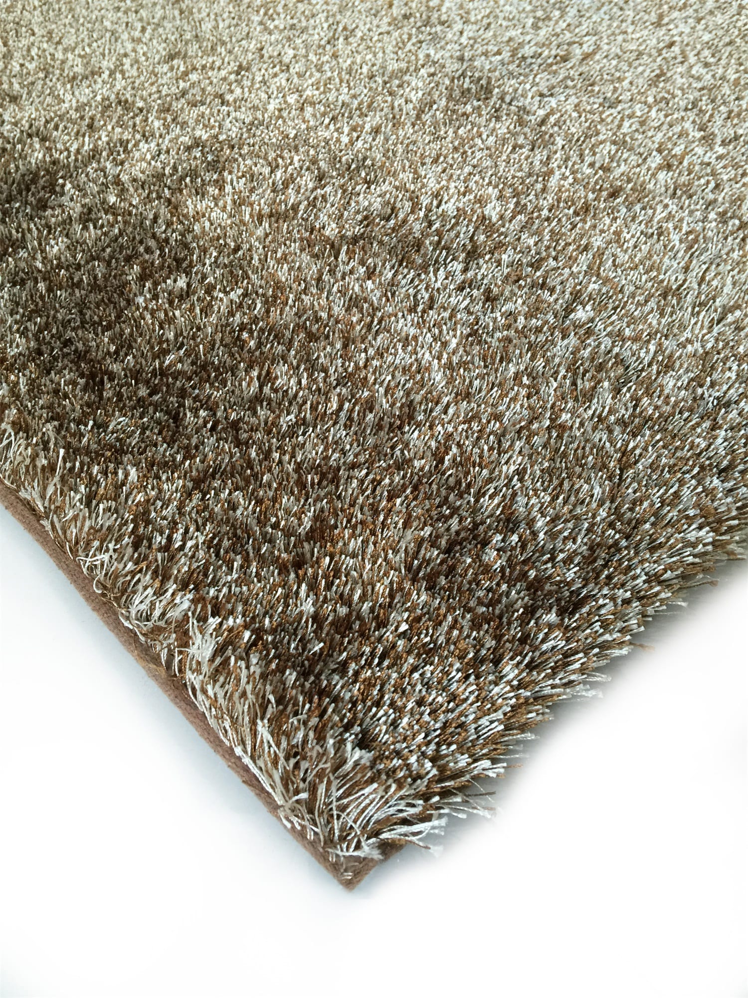 Amazing Rugs A1001-23 Fuzzy Shaggy 2 x 3 (ft) Tufted Polyester Brown, Beige Rectangular Indoor Stripe Area rug