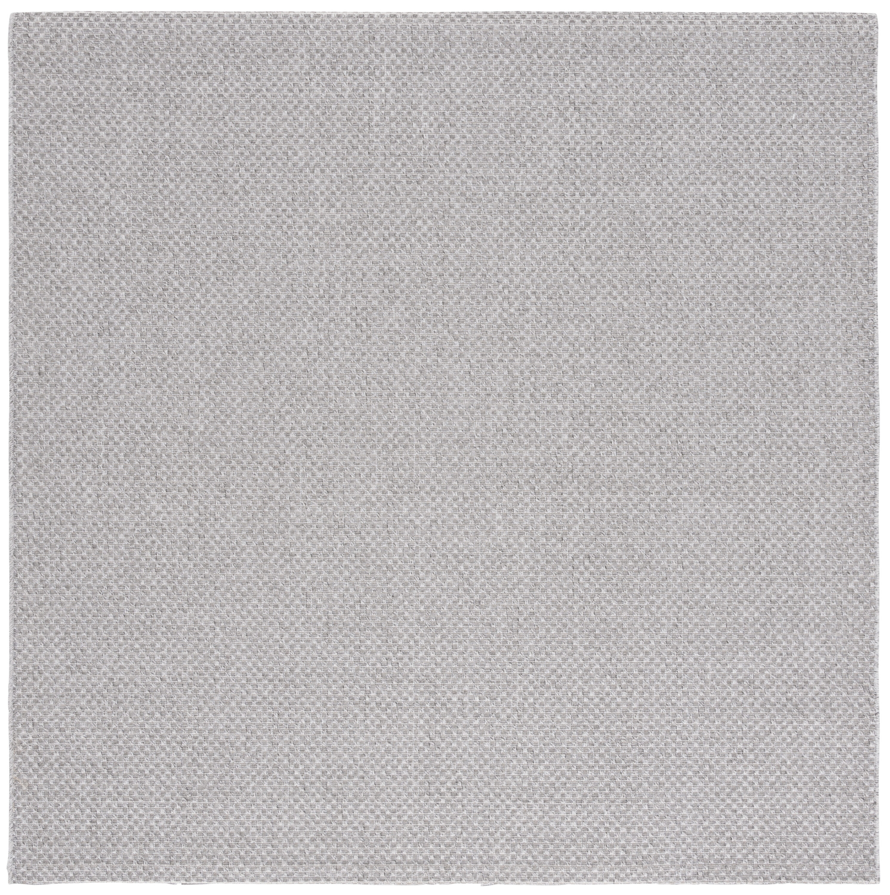 Safavieh SAW640F-7SQ 7 x 7 (ft) Loomed Polyester/Polypropylene Light Gray Square Indoor/Outdoor Solid Mid-Century Modern Area rug