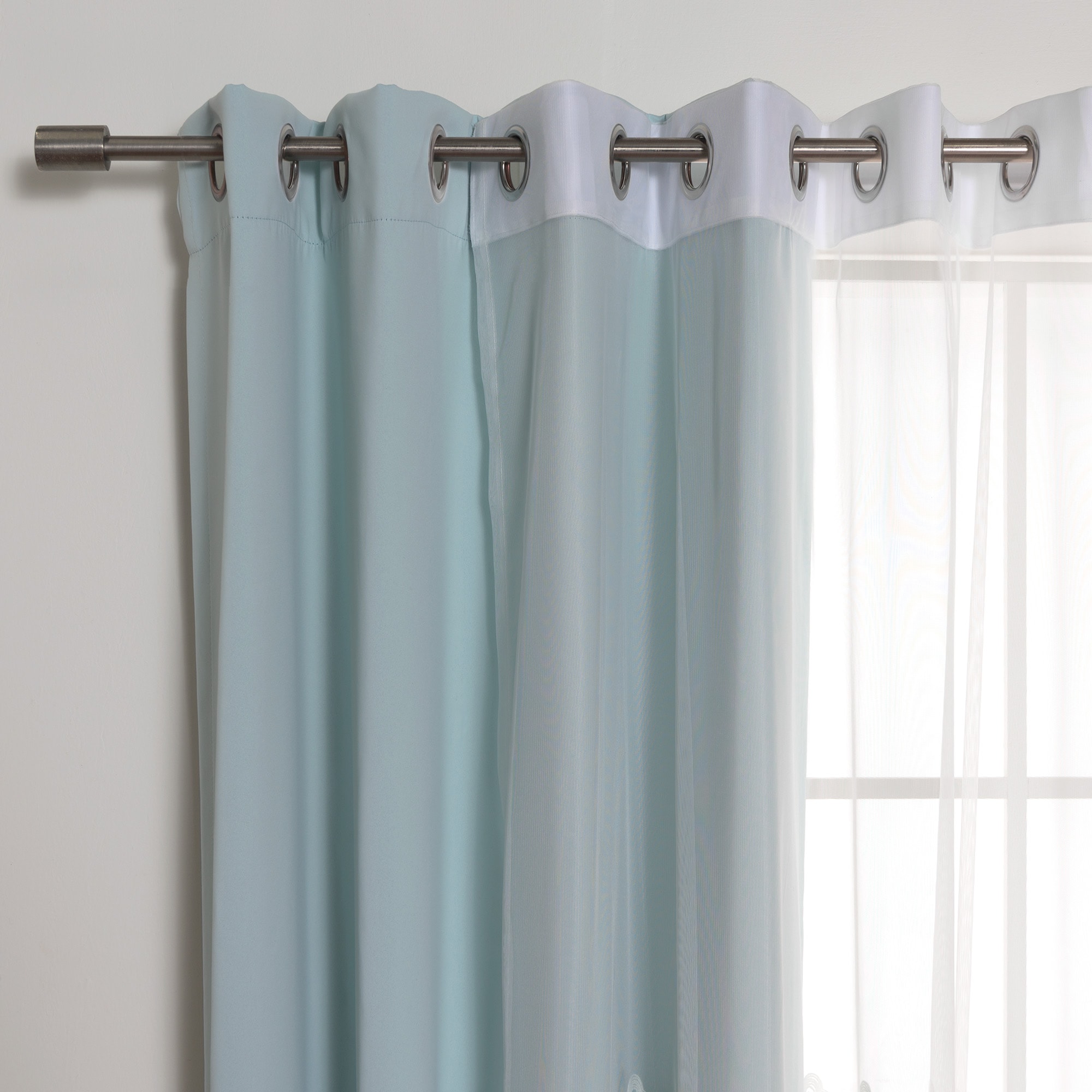 Best Home Fashion MM-TULIP-96-MINT curtains - View #2