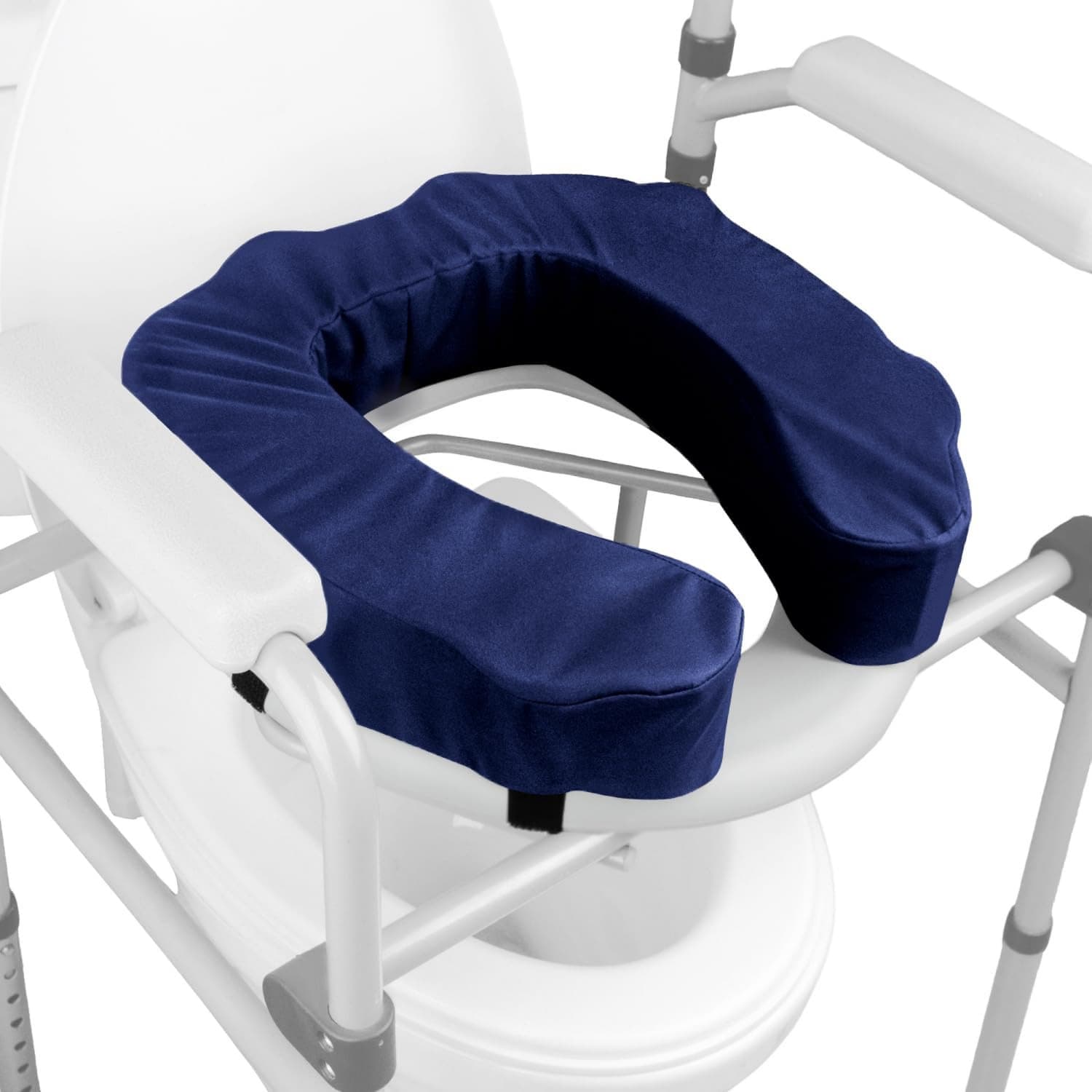 Angel Sar Blue Toilet Seat Riser Cushion with High-Quality Foam for Seniors