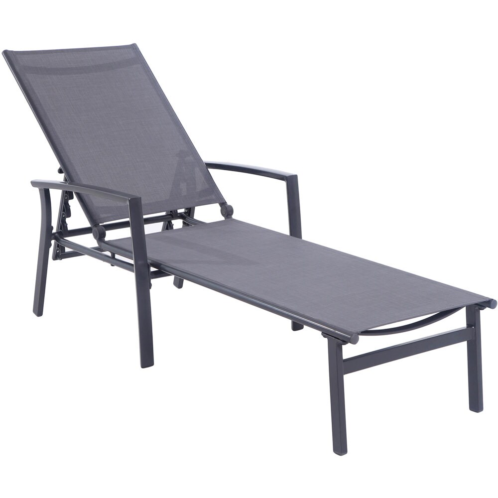 Naples Gray Aluminum Outdoor Chaise Lounge with Adjustable Backrest