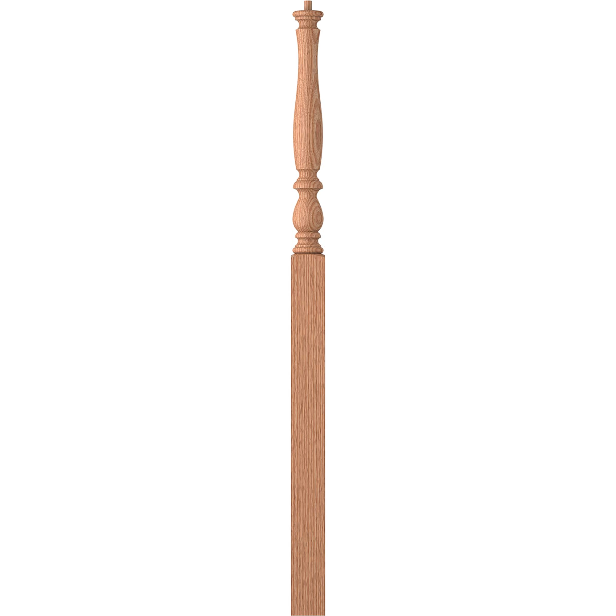 L.J. Smith Stair Systems LJP-3915-O Harbor 3.25-in x 58-in Unfinished Red oak Intermediate Stair Newel Post
