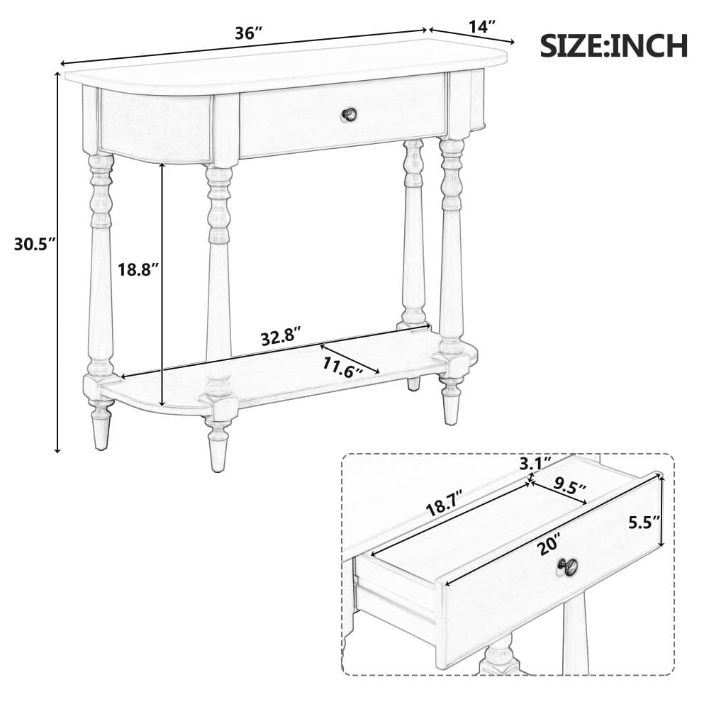 Coolbibila BOB-CONSOLE-NAVY Console-Sofa-Tables - View #3