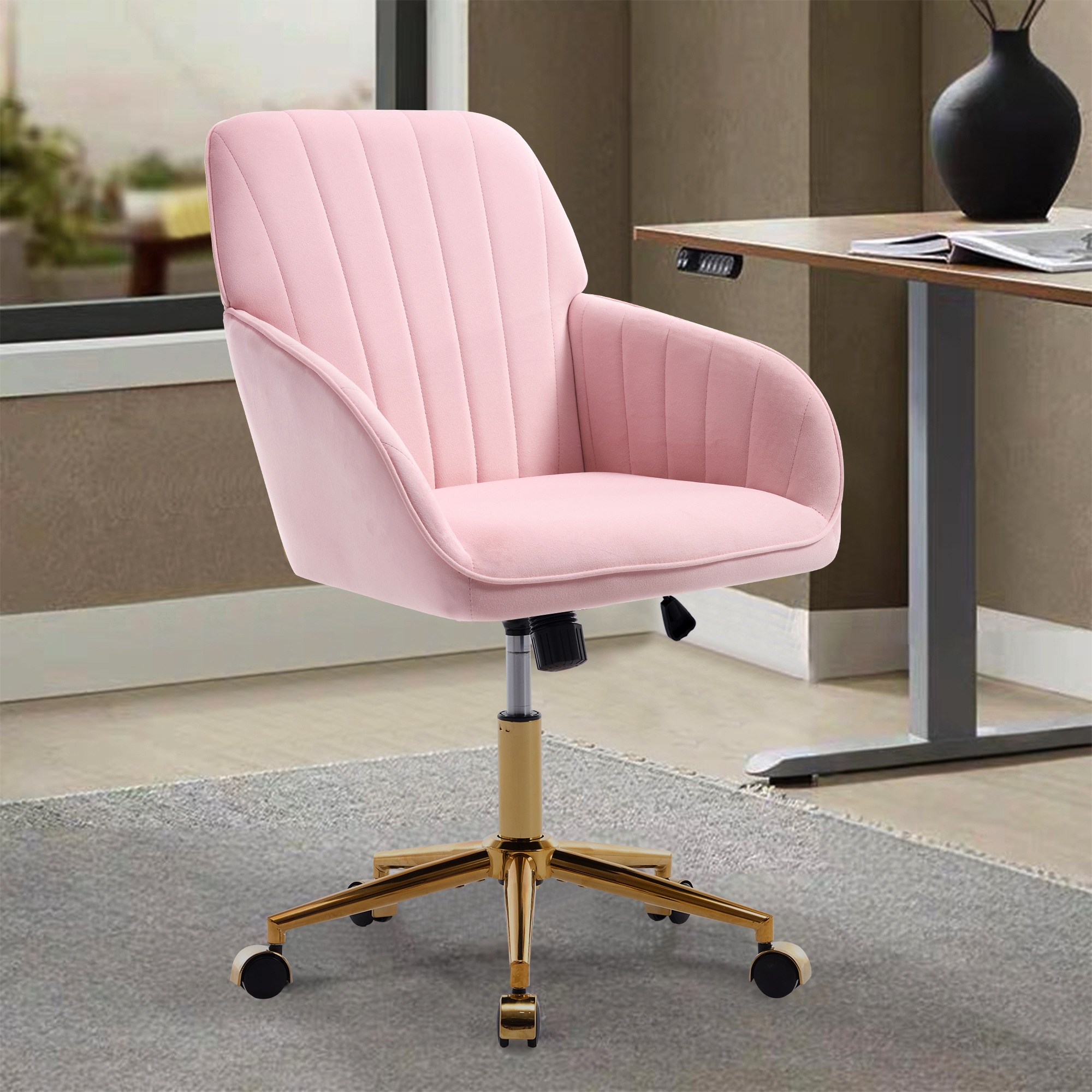 KTMBDW Home Office Desk Chair - Ergonomic Adjustable Swivel Armchair ...
