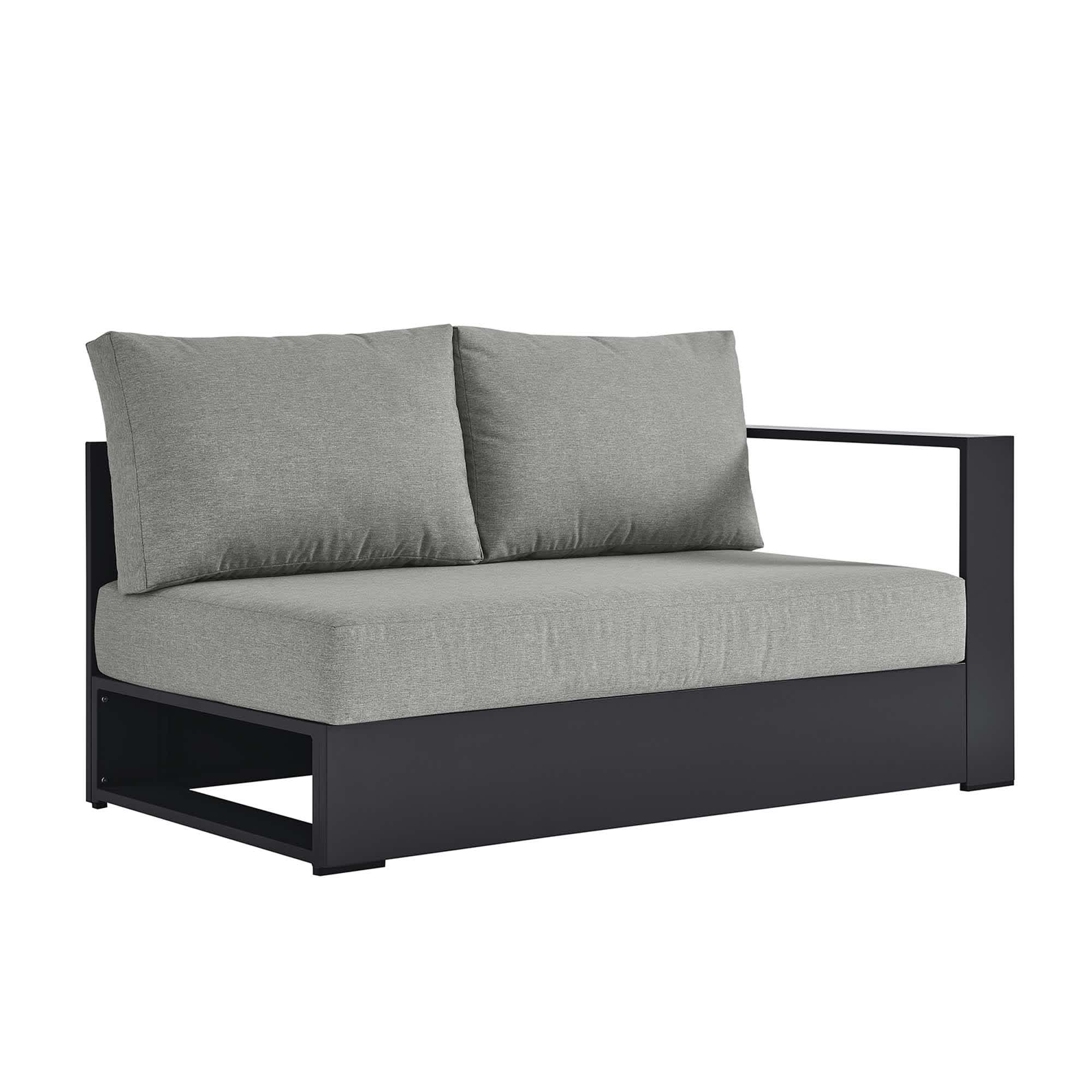  Tahoe Outdoor Powder-Coated Aluminum Modular Right-Facing Loveseat in Gray Gray