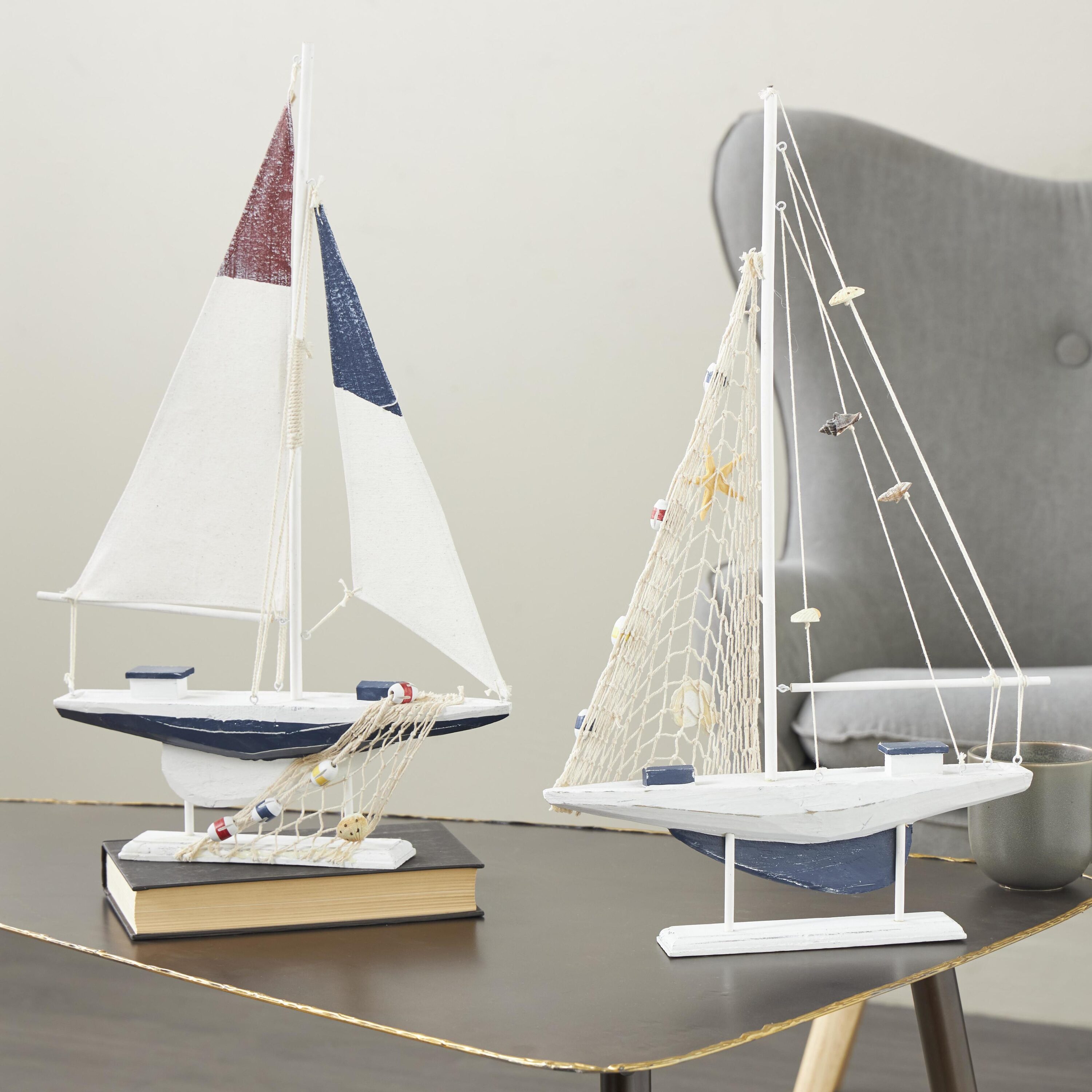 Grayson Lane 38726 2 -Pack White Wood Coastal Sculpture