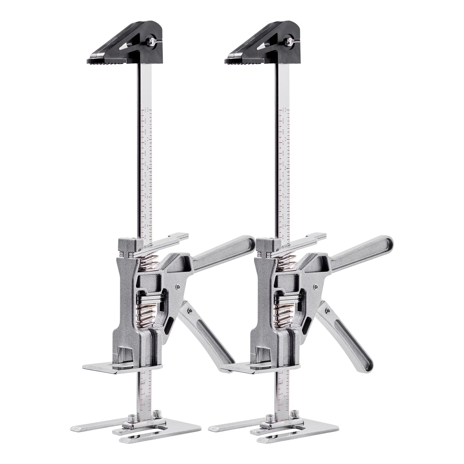 VEVOR Labor Saving Arm Jack  2 PCS 220 lbs Bearing Capacity  Lifting up to 7.1in  Metal Hand Lifting Jack Tool with Magnetic Level  Adjustable Height  for Door  Window  Furniture  Woodworking  Silver