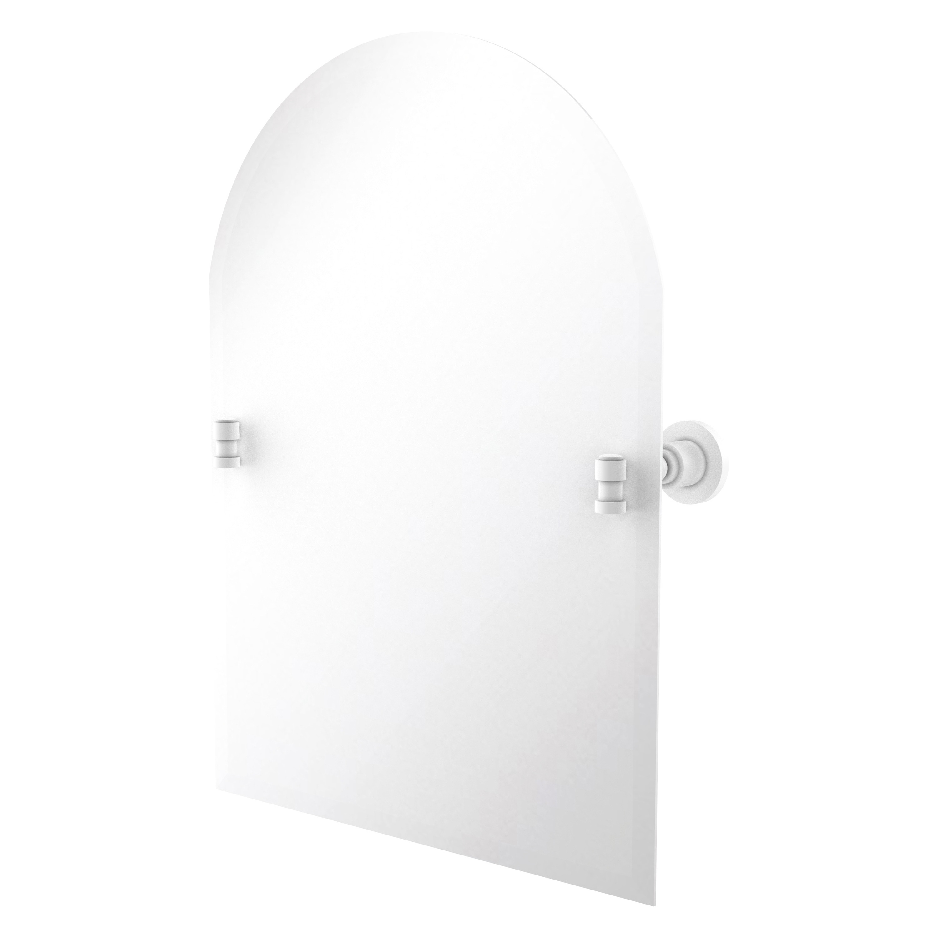 Allied Brass WS-94-WHM Washington Square 21-Inches x 29-Inches Beveled Frameless Arch Tilting Bathroom Vanity Mirror ( Matte White )