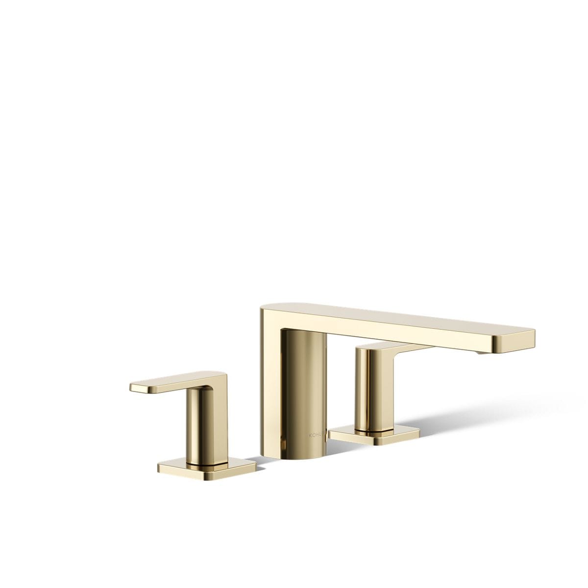 KOHLER Parallel Vibrant French Gold 2-handle Deck-mount Roman Low-arc Bathtub Faucet