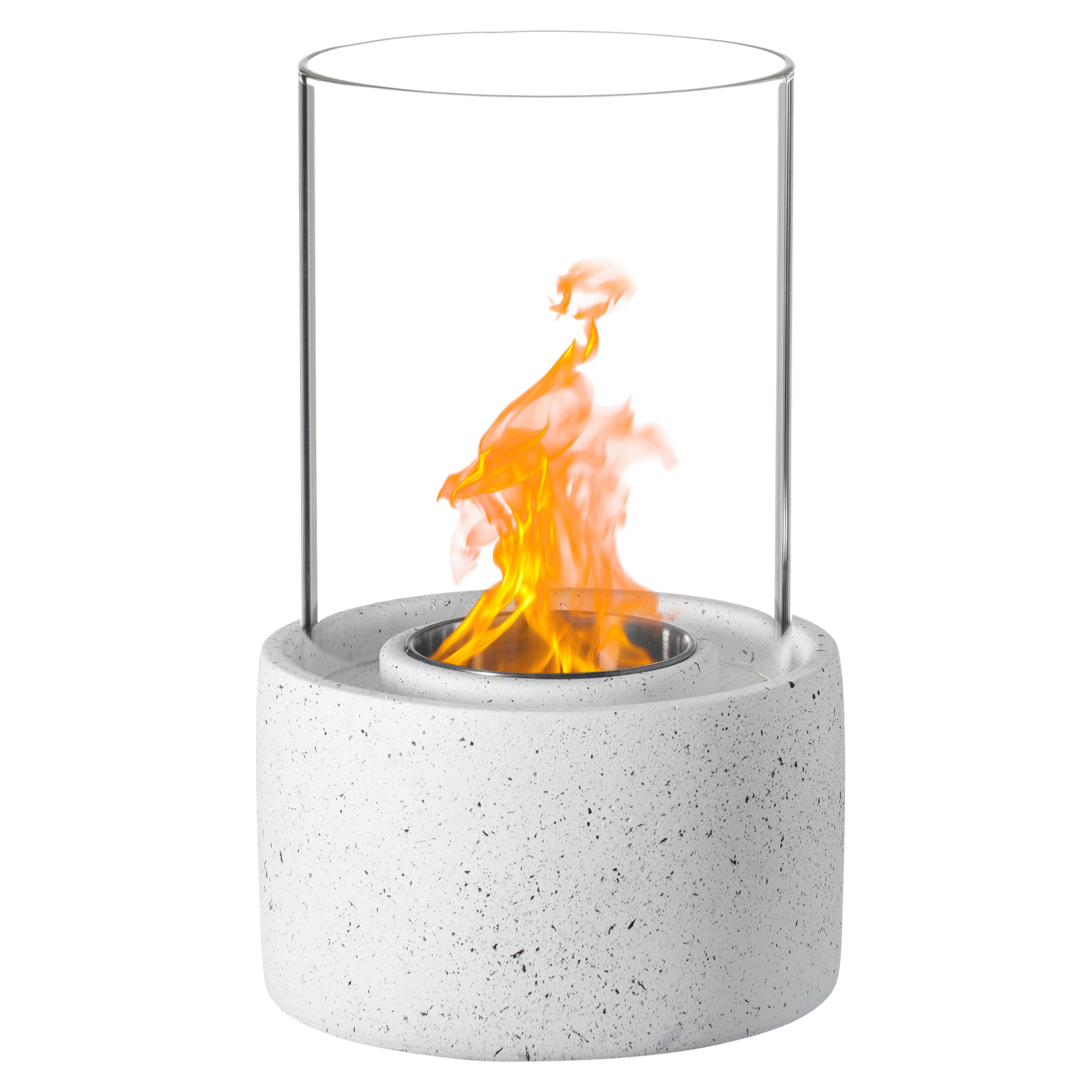 Vintiquewise QI004461 6.5-in W White Cement Wood-Burning Fire Pit