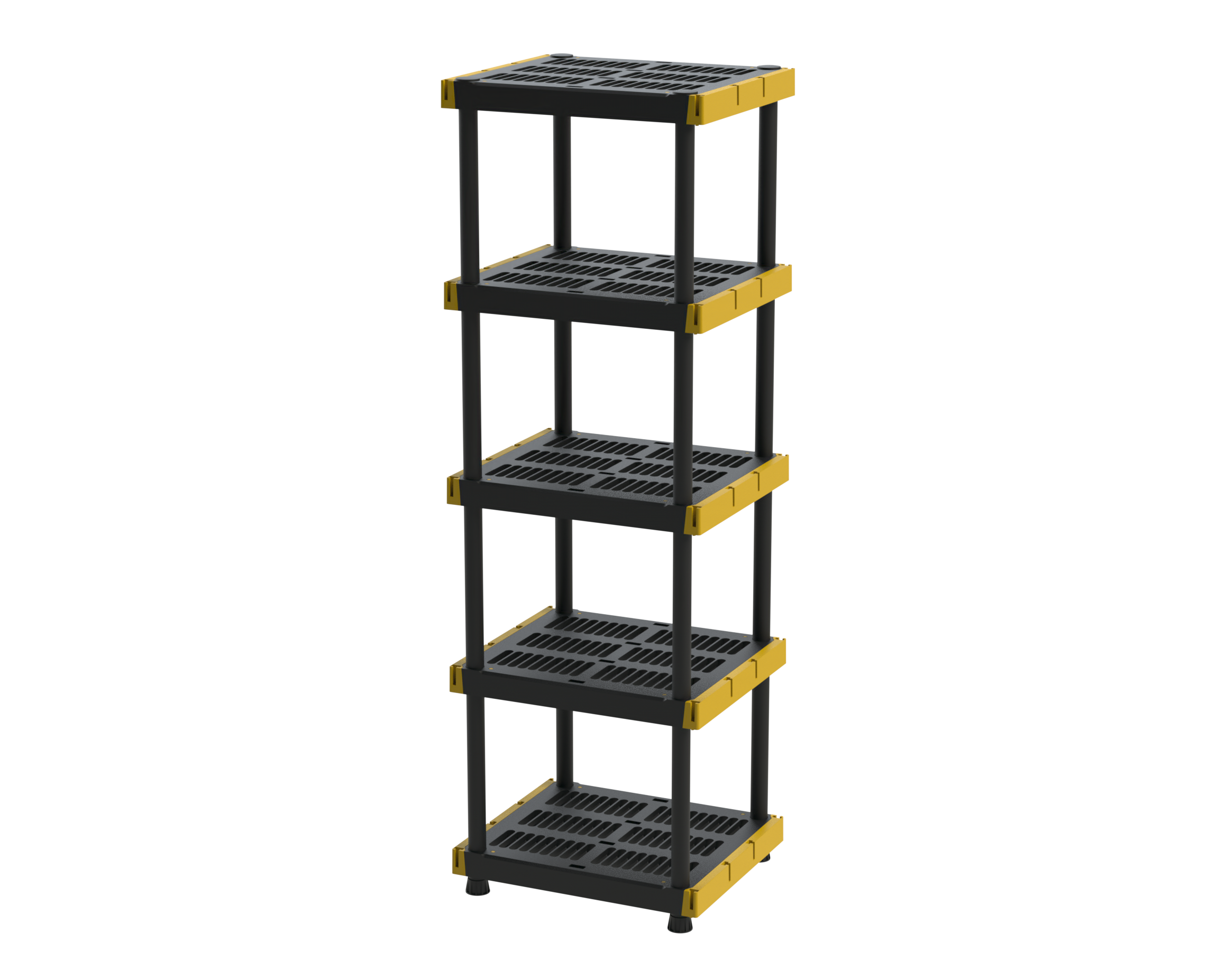 Shop Project Source Plastic Black 4-Tier Shelf and Commander Small Heavy  Duty Tote Collection at