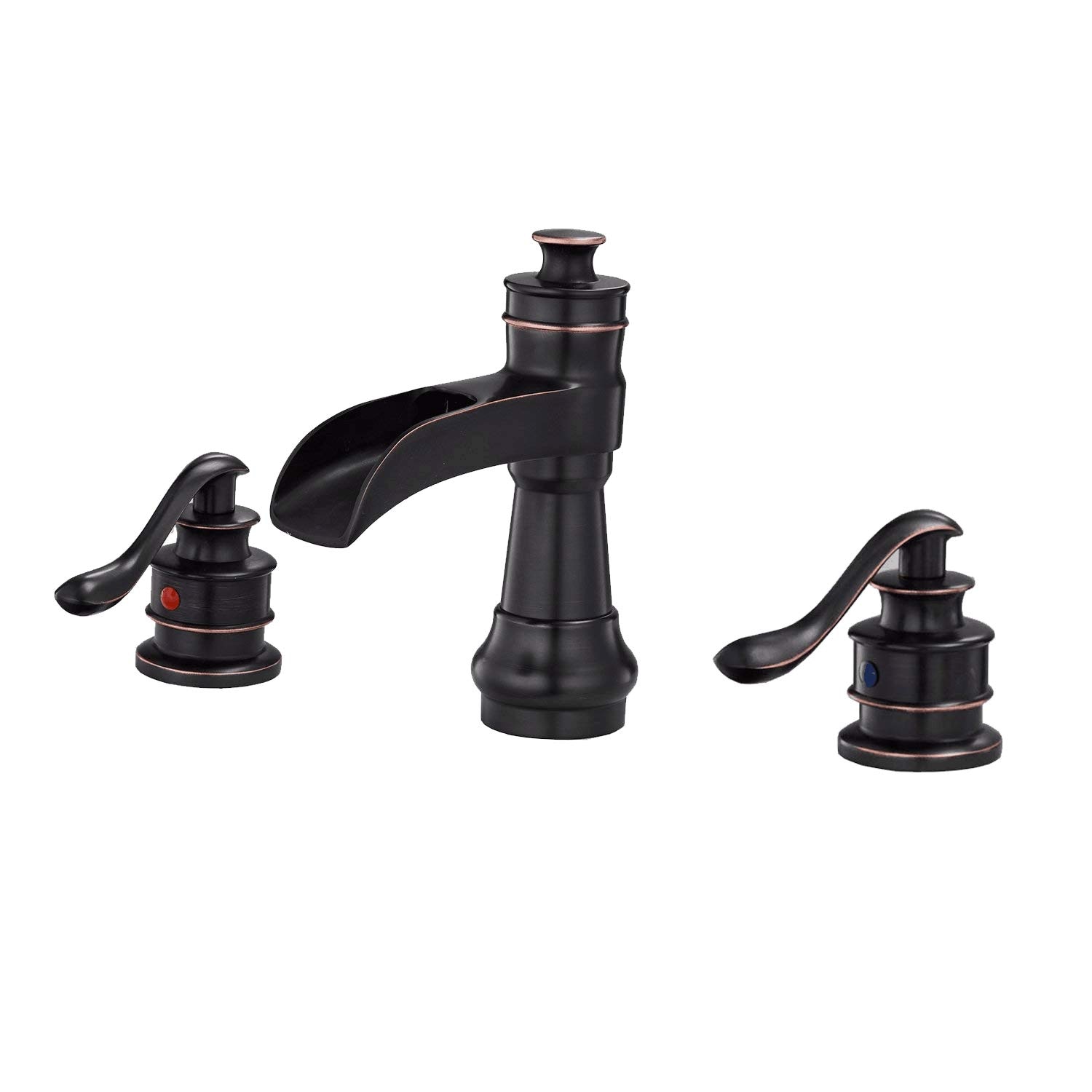 Bwe A 96558 Orb S Widespread Oil Rubbed Bronze Widespread 2 Handle Watersense Waterfall Bathroom 4080