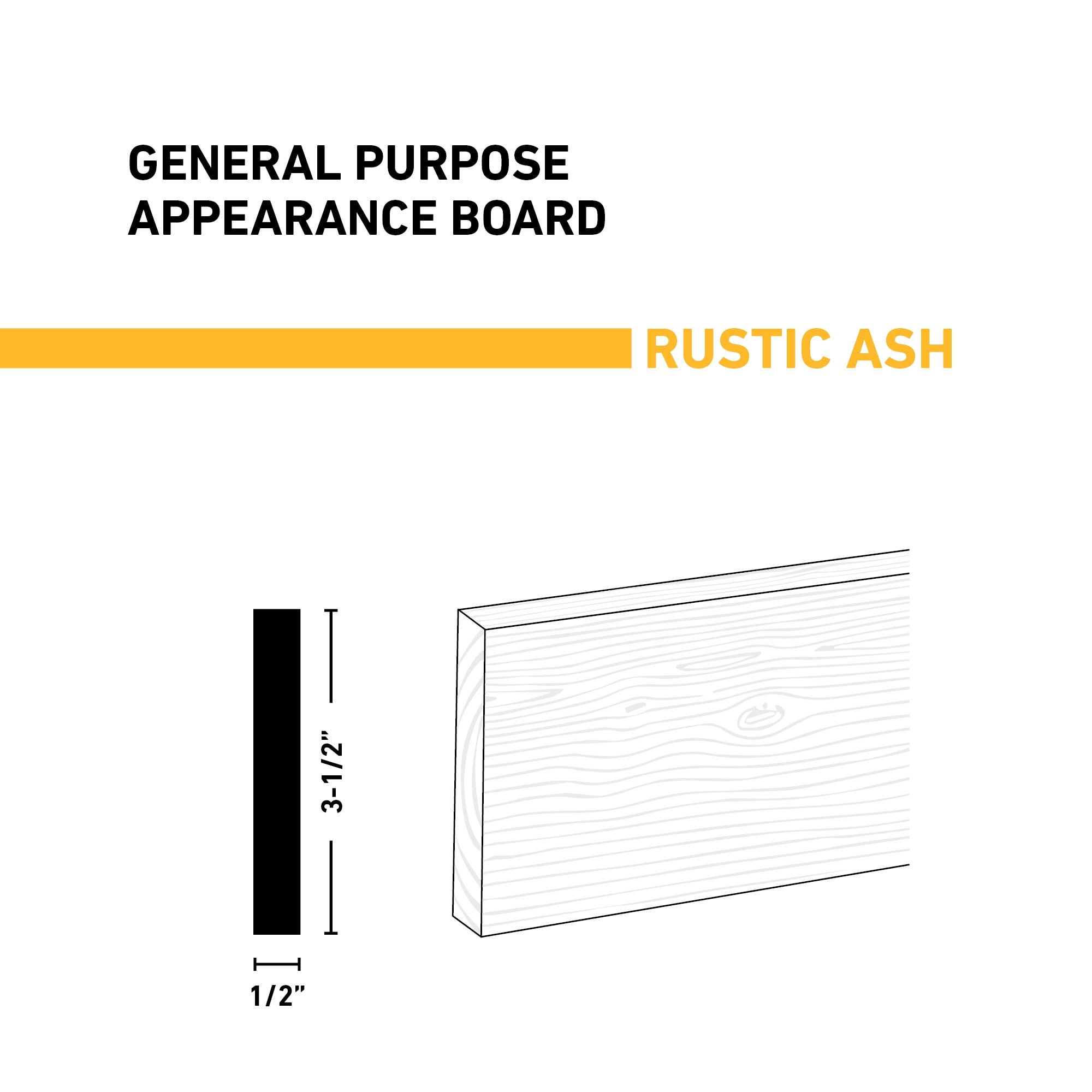 Ornamental Mouldings BRDRUS 1-2X4X4ASH Appearance-Boards - View #2