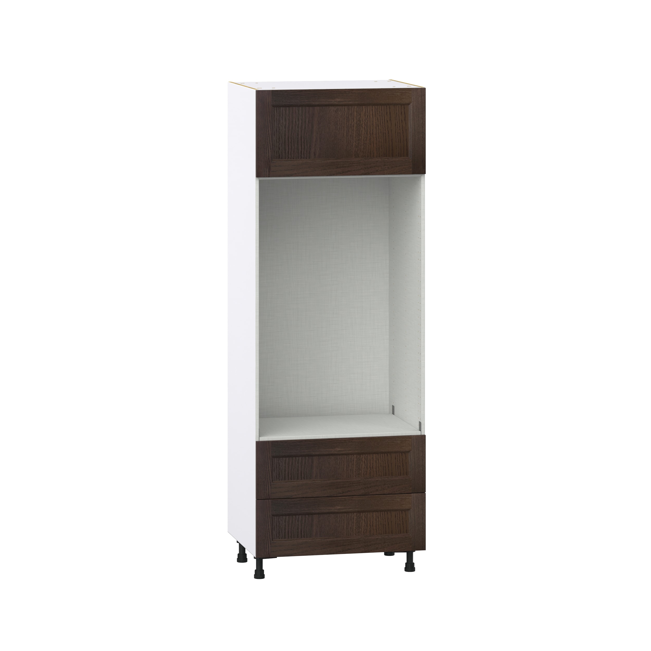 Hugo&Borg DSTMOL2DA3084.5-MO Montclaire 30-in W x 84.5-in H x 24-in D Wood 2 -Drawers Microwave Pantry Fully assembled Cabinet (Recessed Panel Slab)