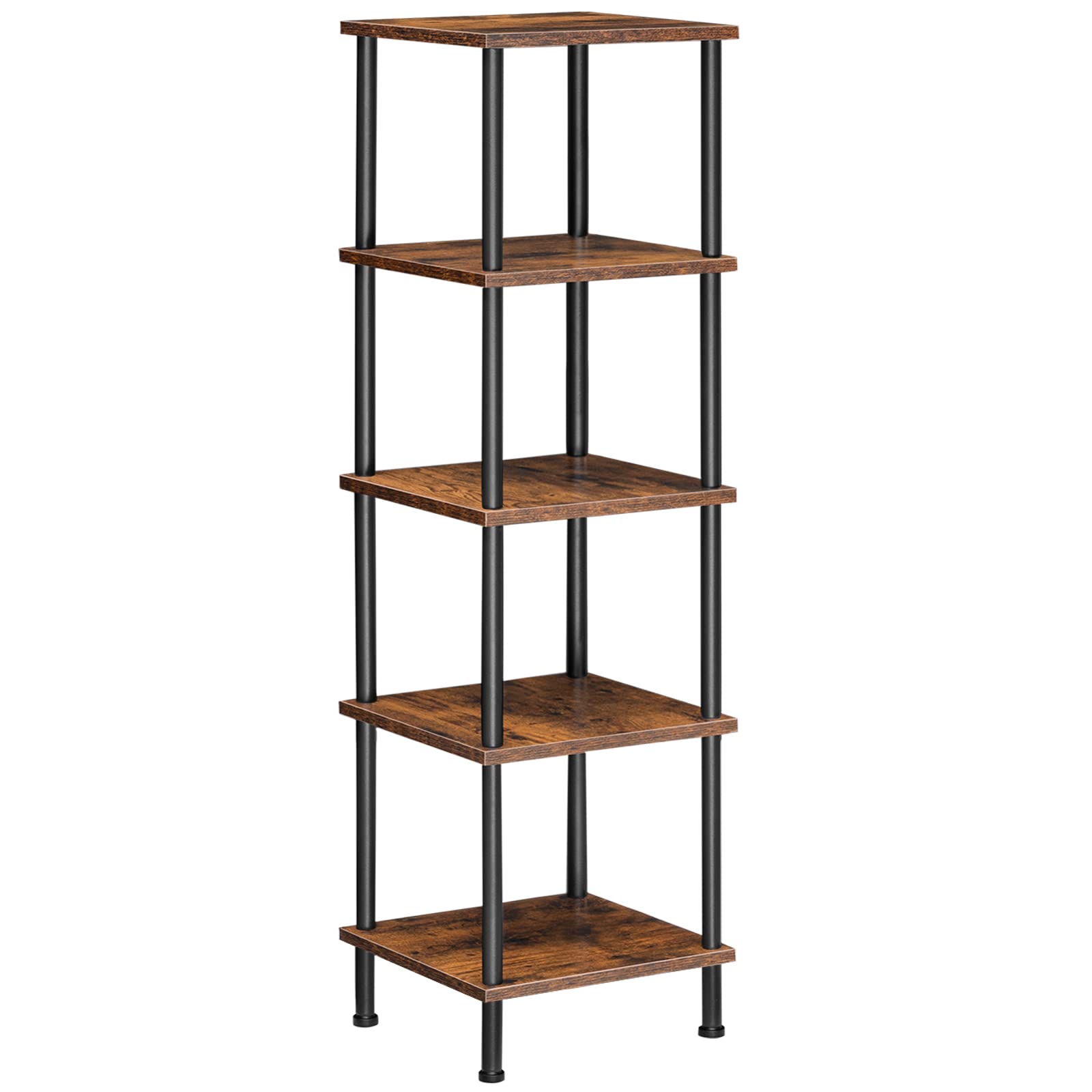 Justincity -  5 Tier Corner Shelf Stand Tall Storage Bookcase for Small Spaces Living Room Home O...