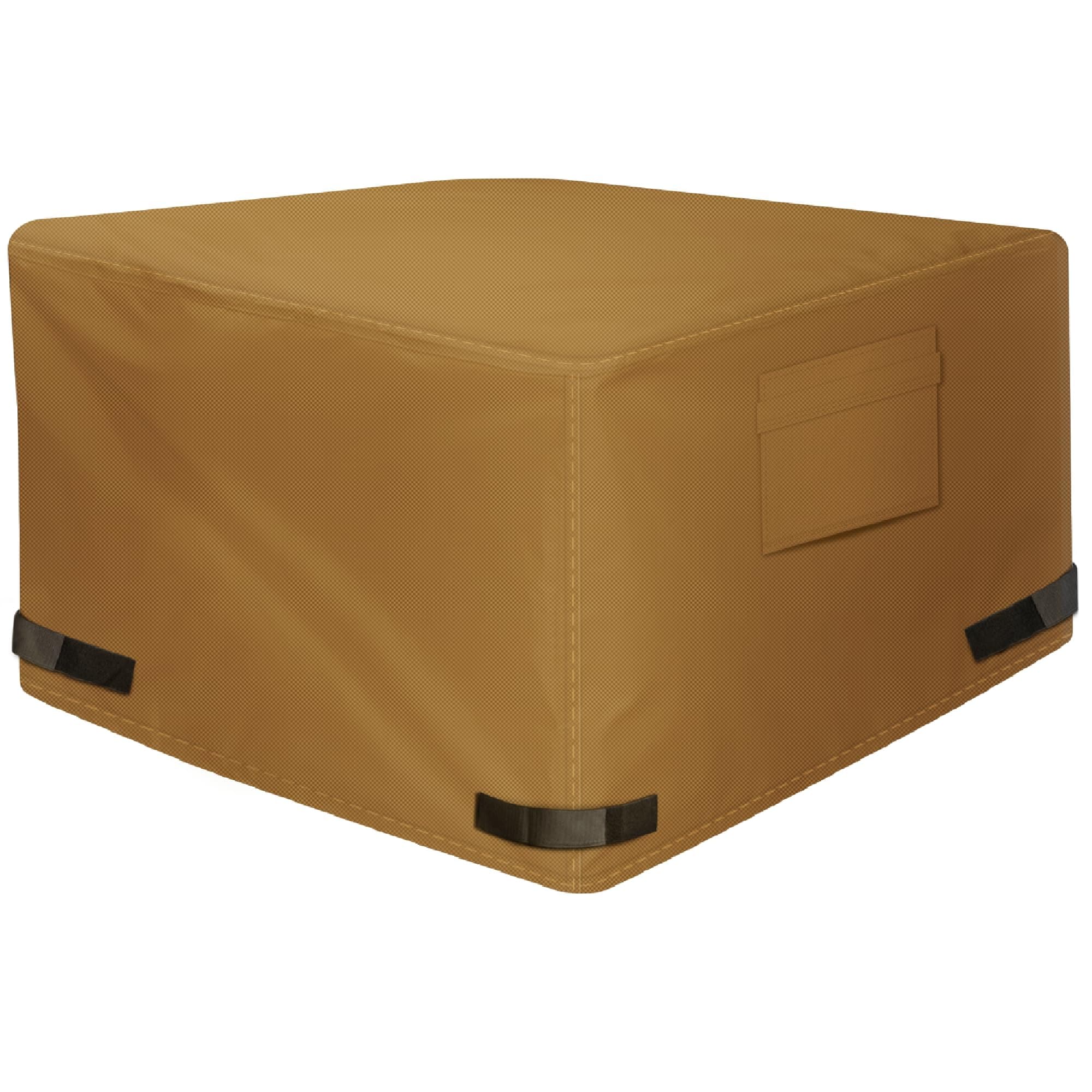 ITOPFOX  Square Fire Pit Cover Waterproof Heavy Duty 600D Polyester Patio Outdoor Cover 36L by 36W by 24H Fits Up To 36 Inch Fire Pit Table Brown