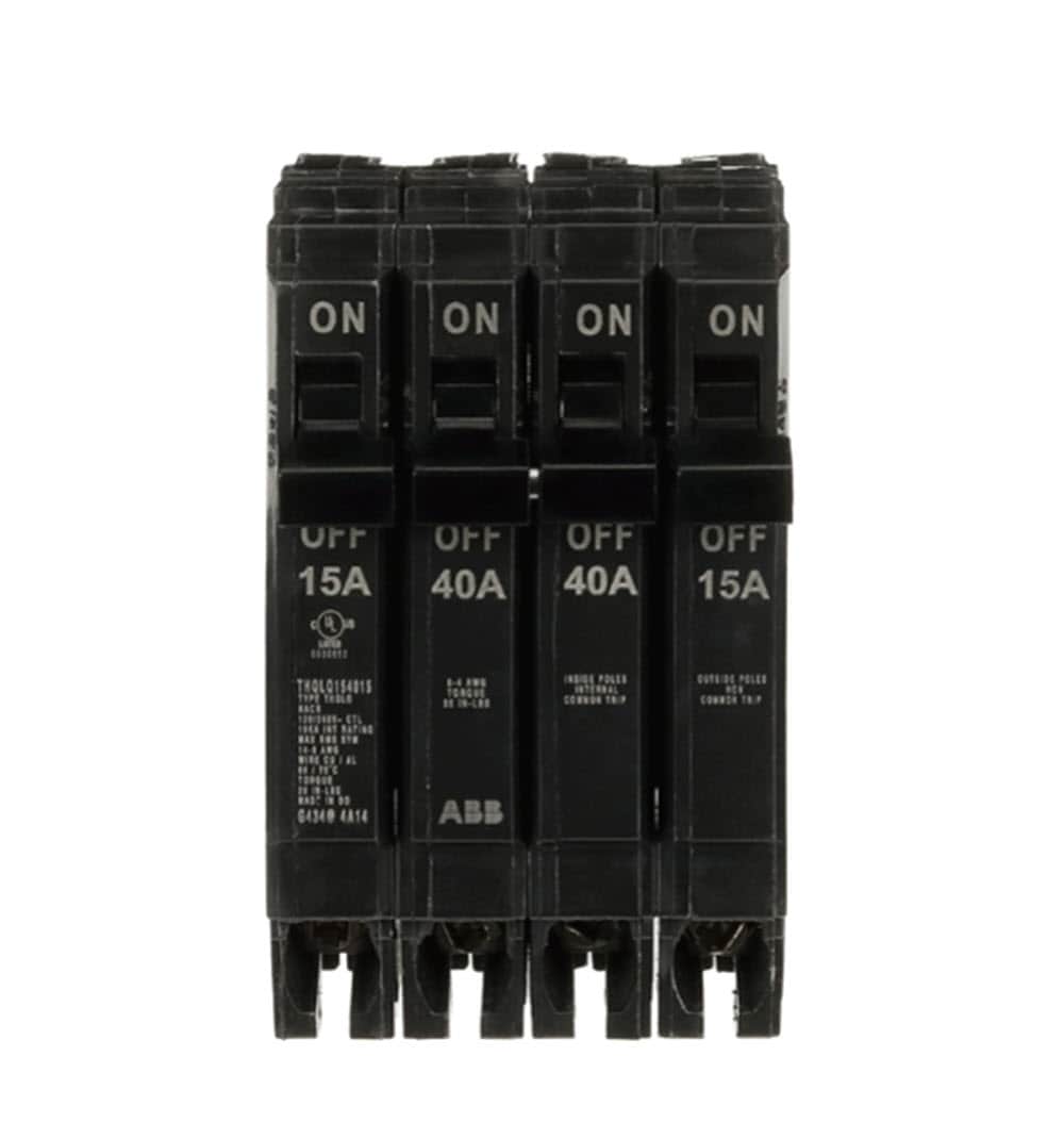 GE Q-Line THQL 15-amp/40-amp/15-amp 4 -Pole Standard trip Circuit Breaker #THQLQ154015A
