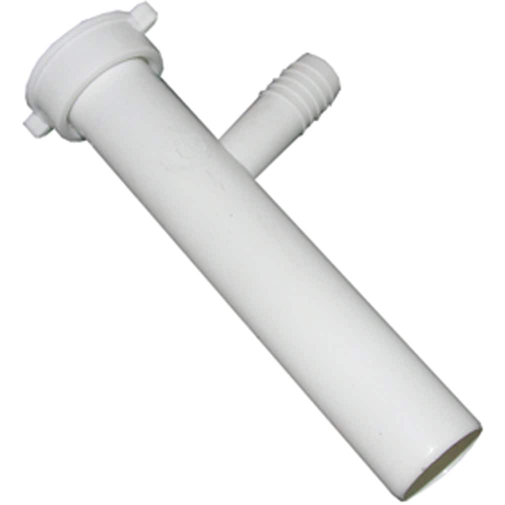 LASCO  03-4331 White Plastic 1-1/2 x 8 Direct Connect Dishwasher Branch Tailpiece