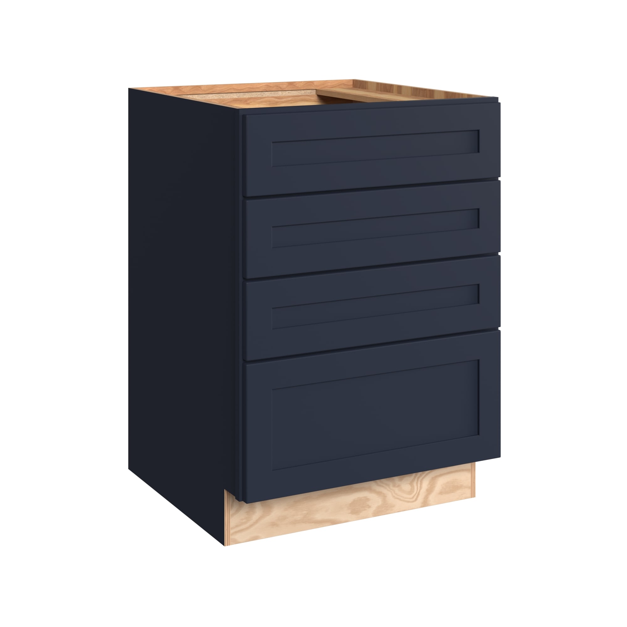 KraftMaid Momentum BD24G77 Deveron 24-in W x 34.5-in H x 24-in D Midnight 4 -Drawers Drawer Base Fully assembled Plywood Cabinet (Recessed Panel Shaker)