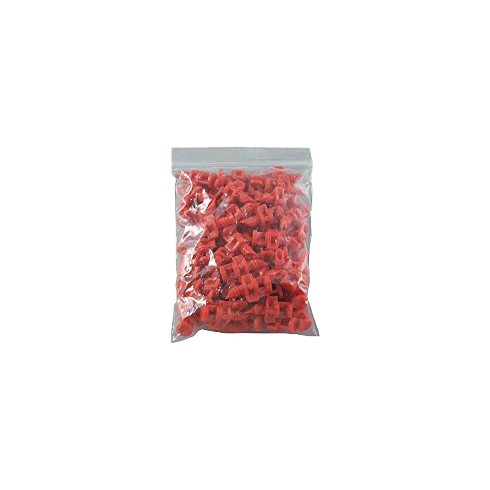 Lukvuzo  100 pcs Red Micro Sprayers 360 Degree Fan Jet Spray for Hydroponic Aeroponic Cloning Systems Fits Quarter Inch Tubing 31 GPH Flow