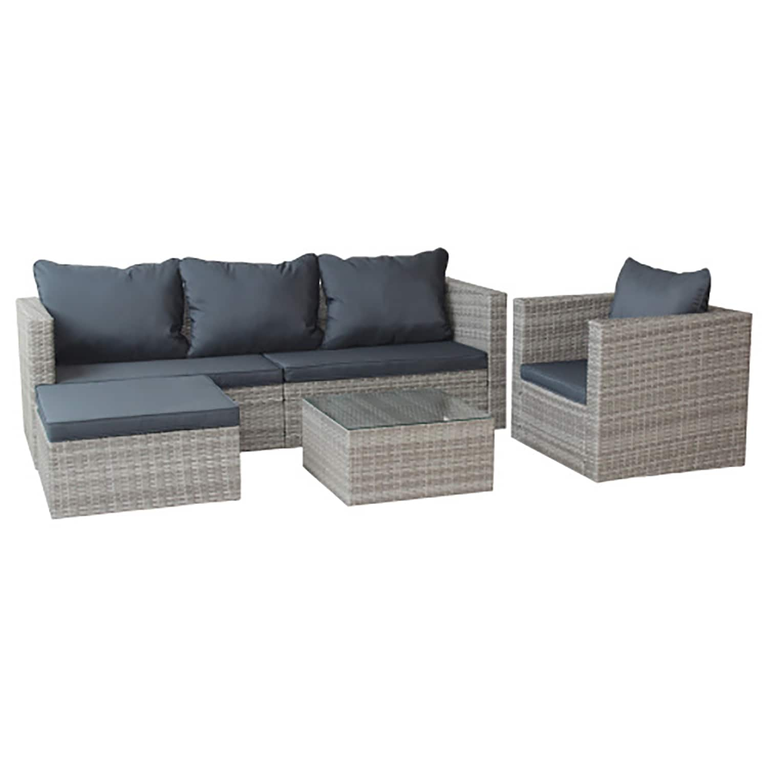 GZMR Rattan Patio Furniture Set 4-Piece Rattan Patio Conversation Set ...