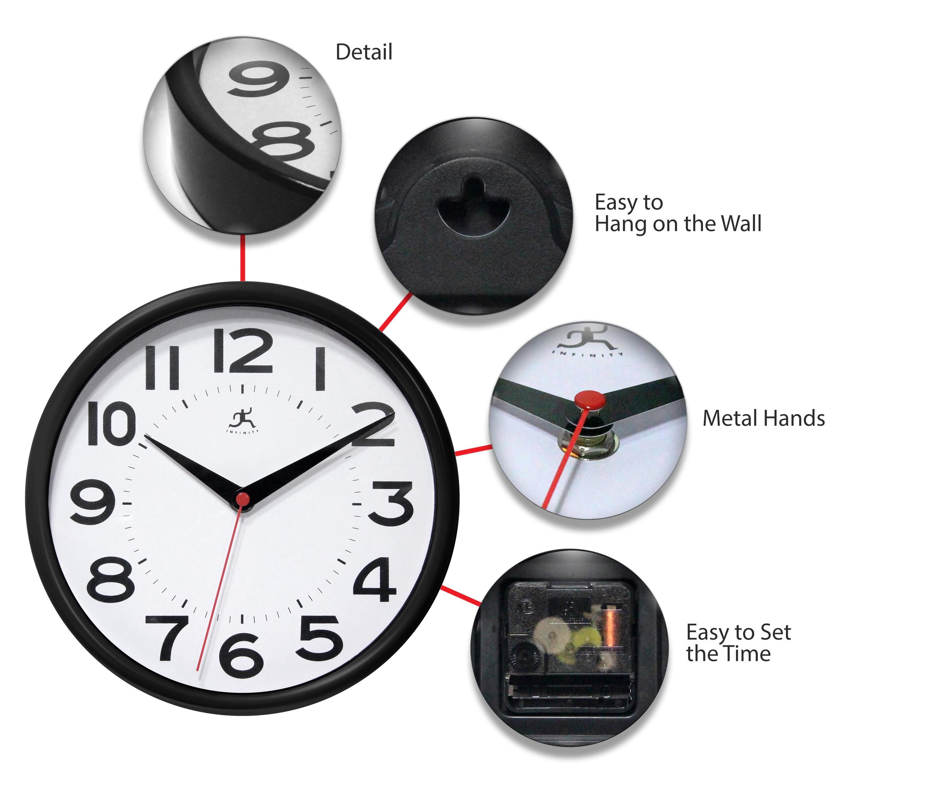 Infinity Instruments 14220BK-3364 Indoor-Outdoor-Clocks - View #4
