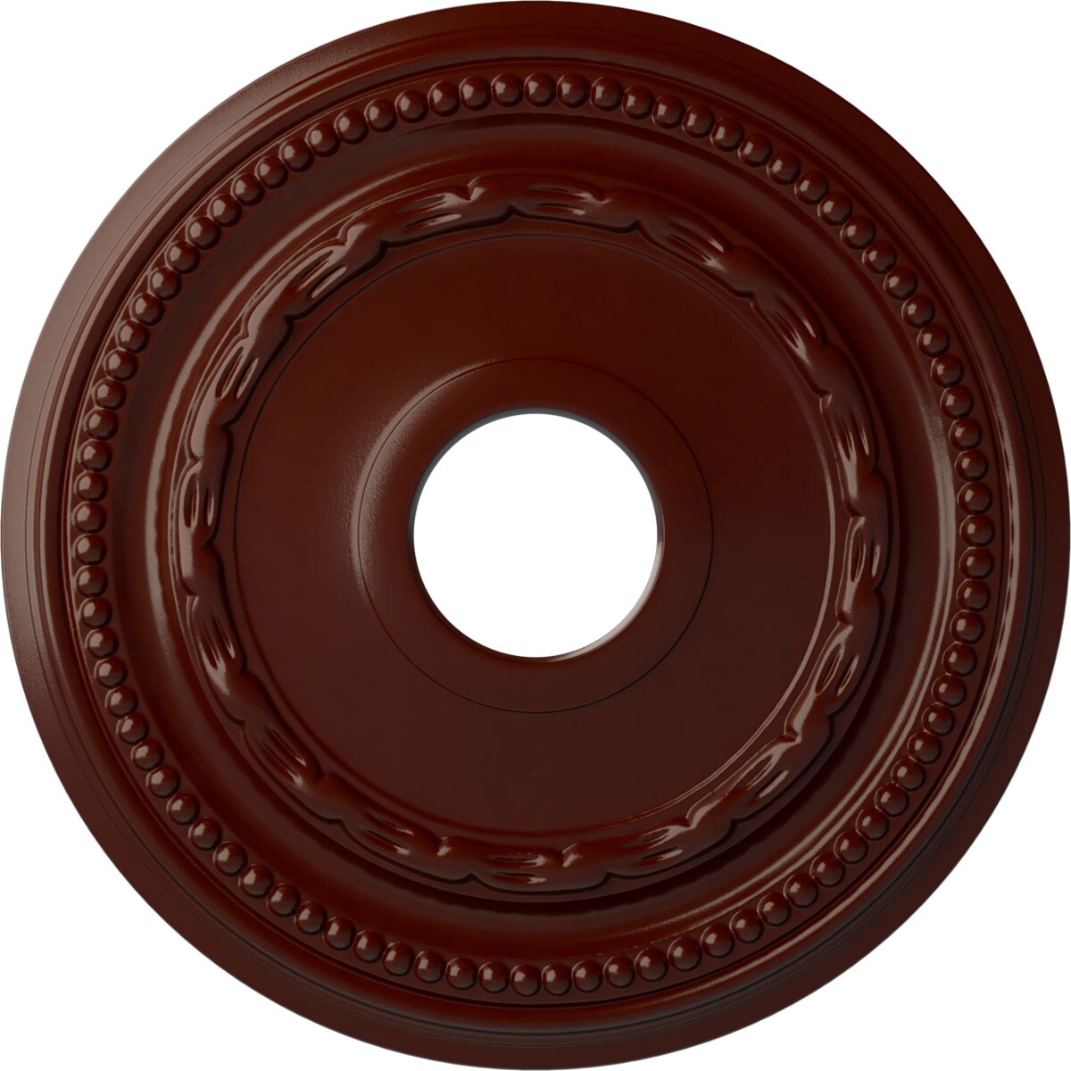 Ekena Millwork CM15FEBMF Federal 15.375-in W x 15.375-in L Painted Brushed Mahogany Polyurethane Whole Ceiling Medallion