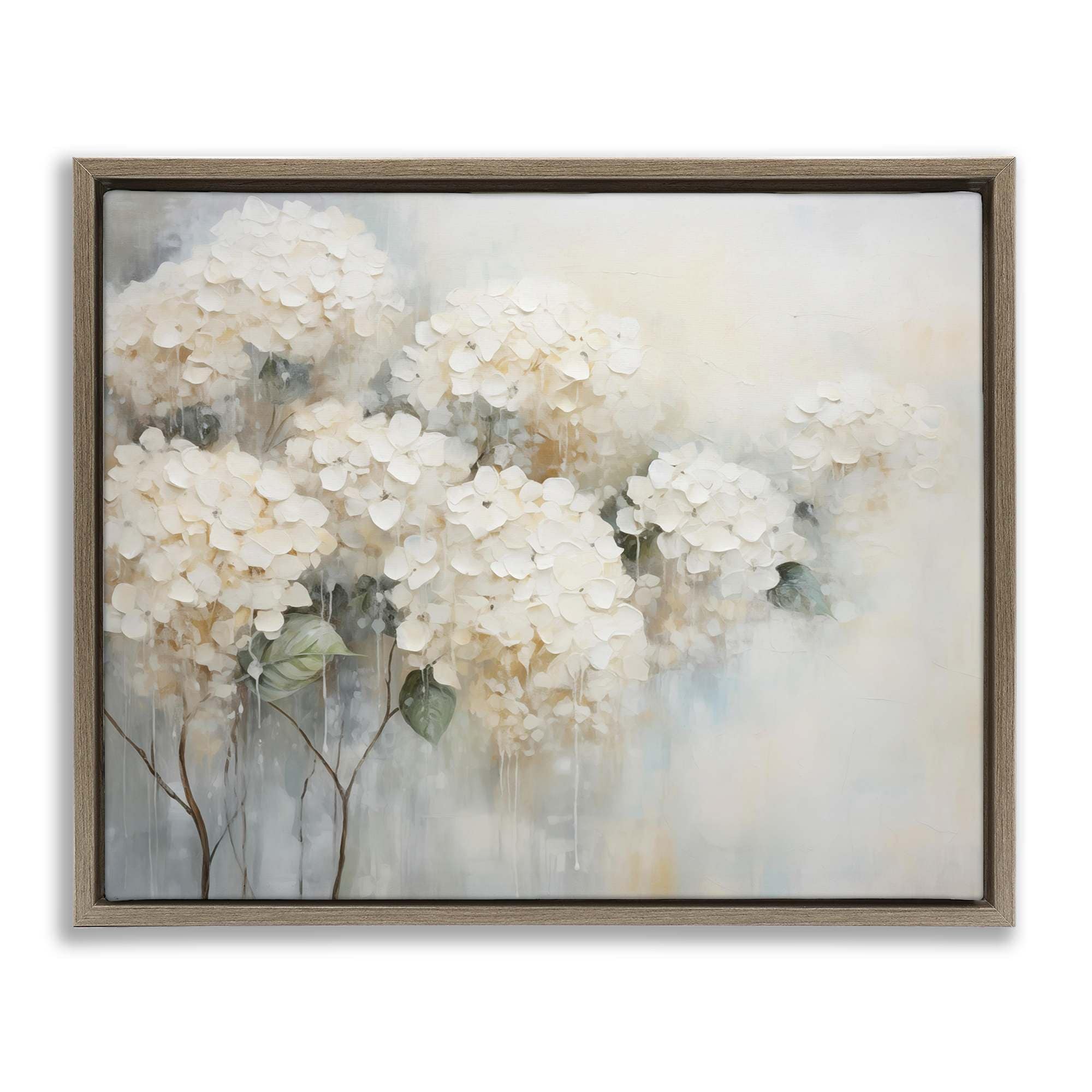 Stupell Industries BT-847-FFE-24X30 Subtle Fading White Hydrangeas Floating Frame design by Arlington Prints