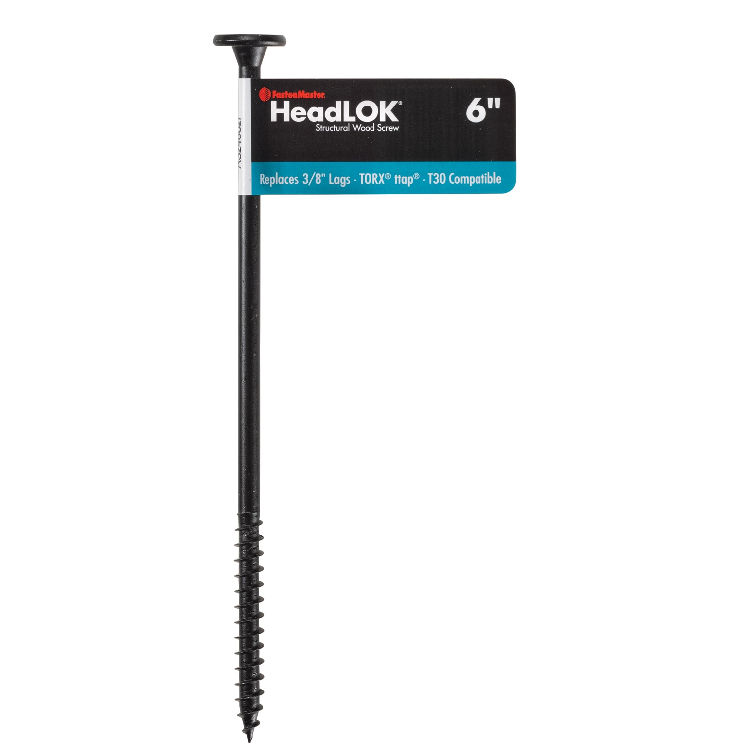 FastenMaster FMHLGMTT006-INDY 3/8-in x 6-in Black Galvanized/Coated Flat -Head Exterior Structural wood screws