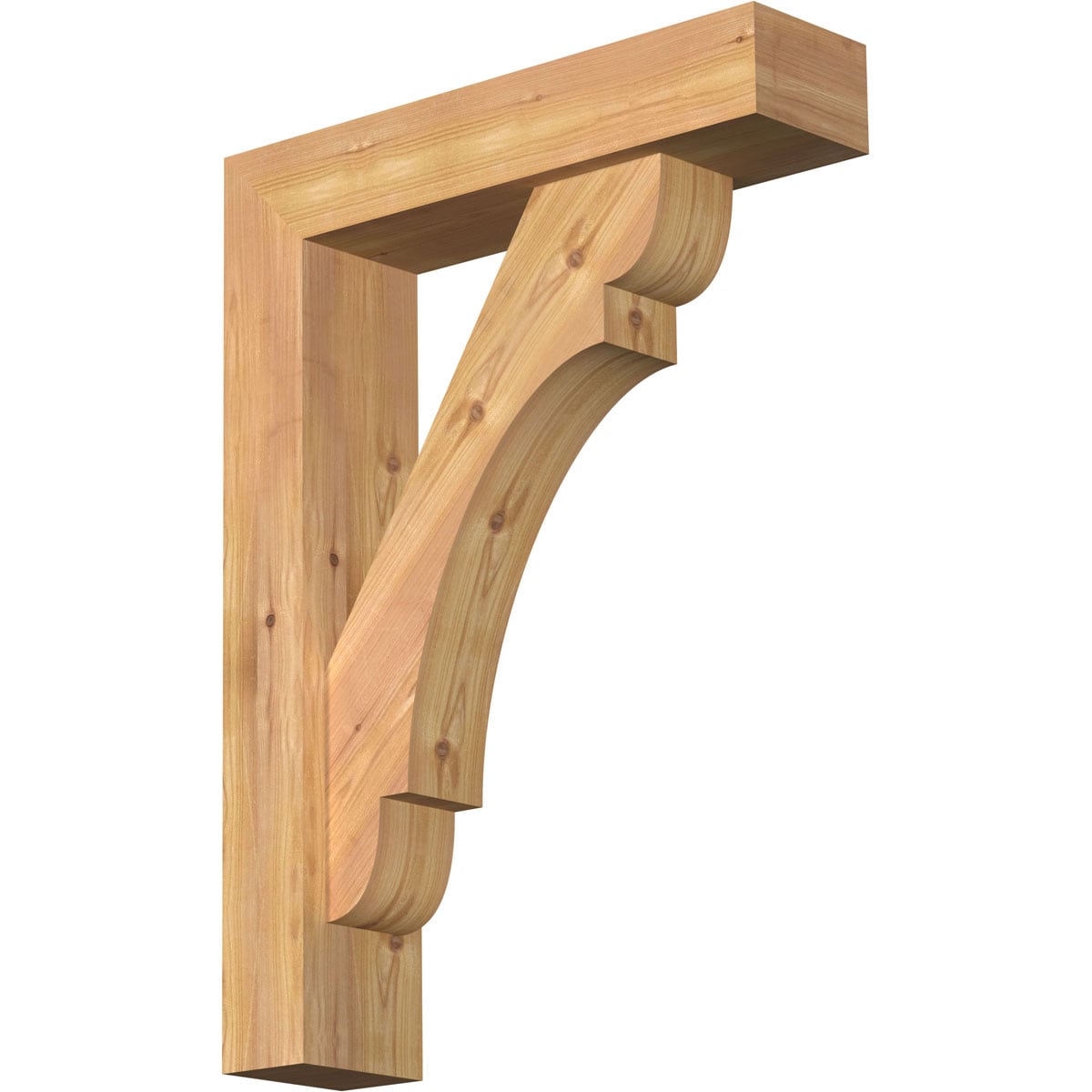 Ekena Millwork 1463543 Olympic Block Smooth Bracket with Offset Brace 5-1/2-in x 22-in x 30-in Western red cedar Brown Wood Standard bracket